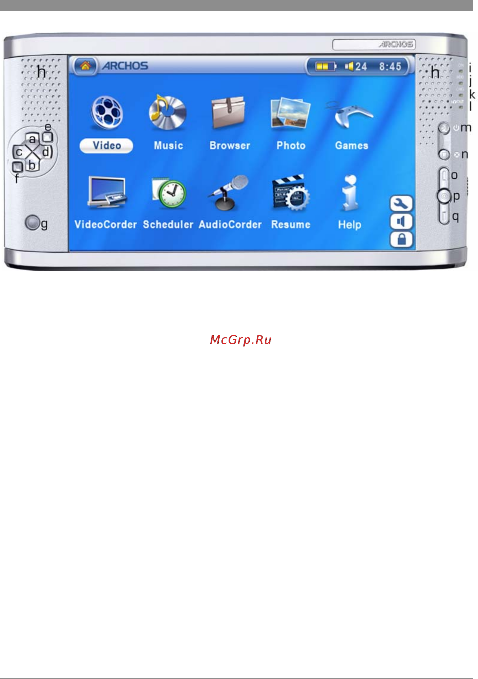 Archos AV700 (80Gb) [6/62] Порты кнопки соединения