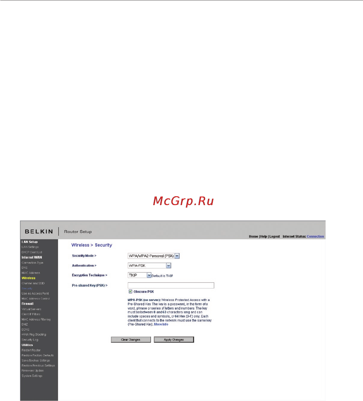 Belkin F5D8233yy4 [52/106] Использование расширенного пользовательского web интерфейса