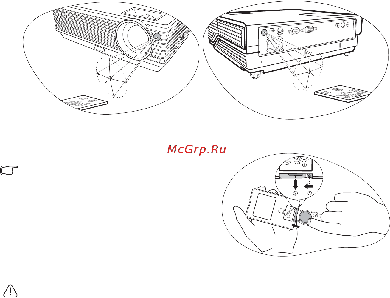 Benq MP611C [15/60] Замена батареи пульта ду