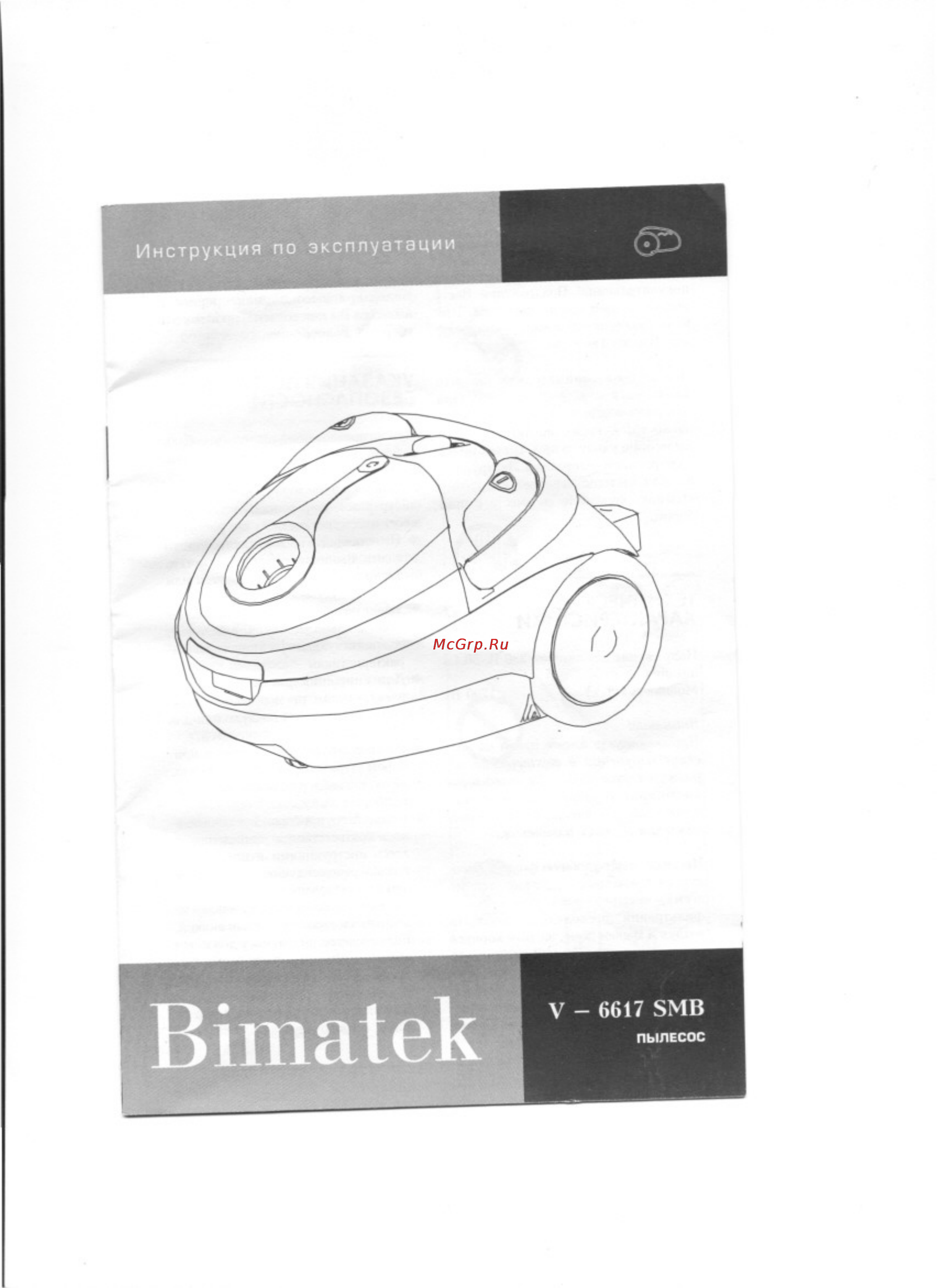 Bimatek V-6617 SMB серебр. Инструкция по эксплуатации онлайн