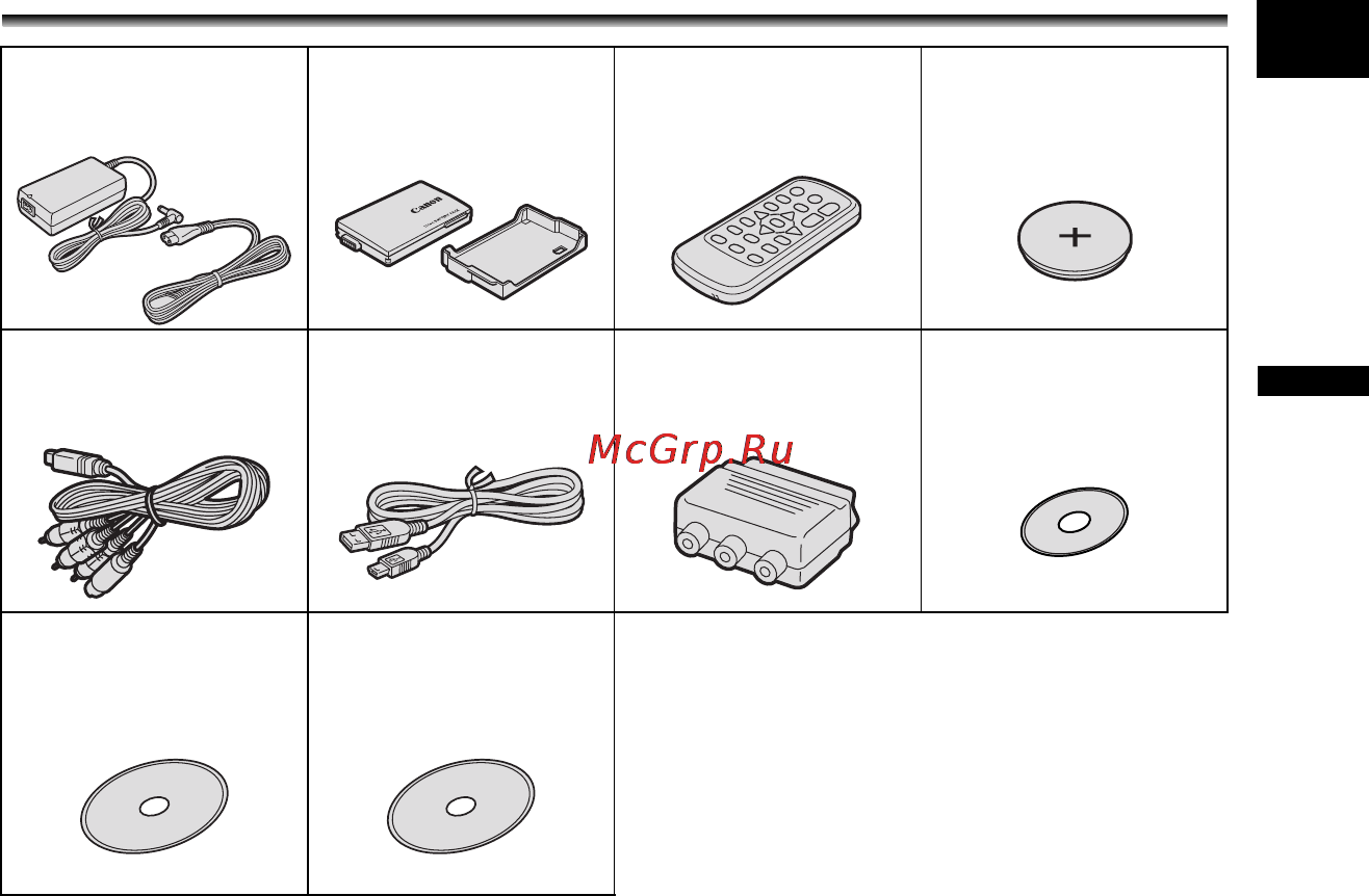 Canon DVD DC40 [11/139] Проверка комплекта дополнительных принадлежностей