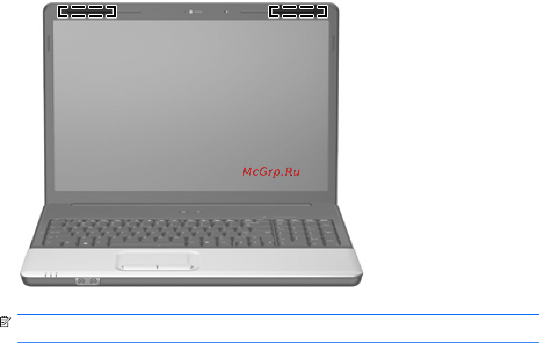 Compaq Presario CQ60-305ER [38/245] Антенны беспроводной связи только в некоторых моделях