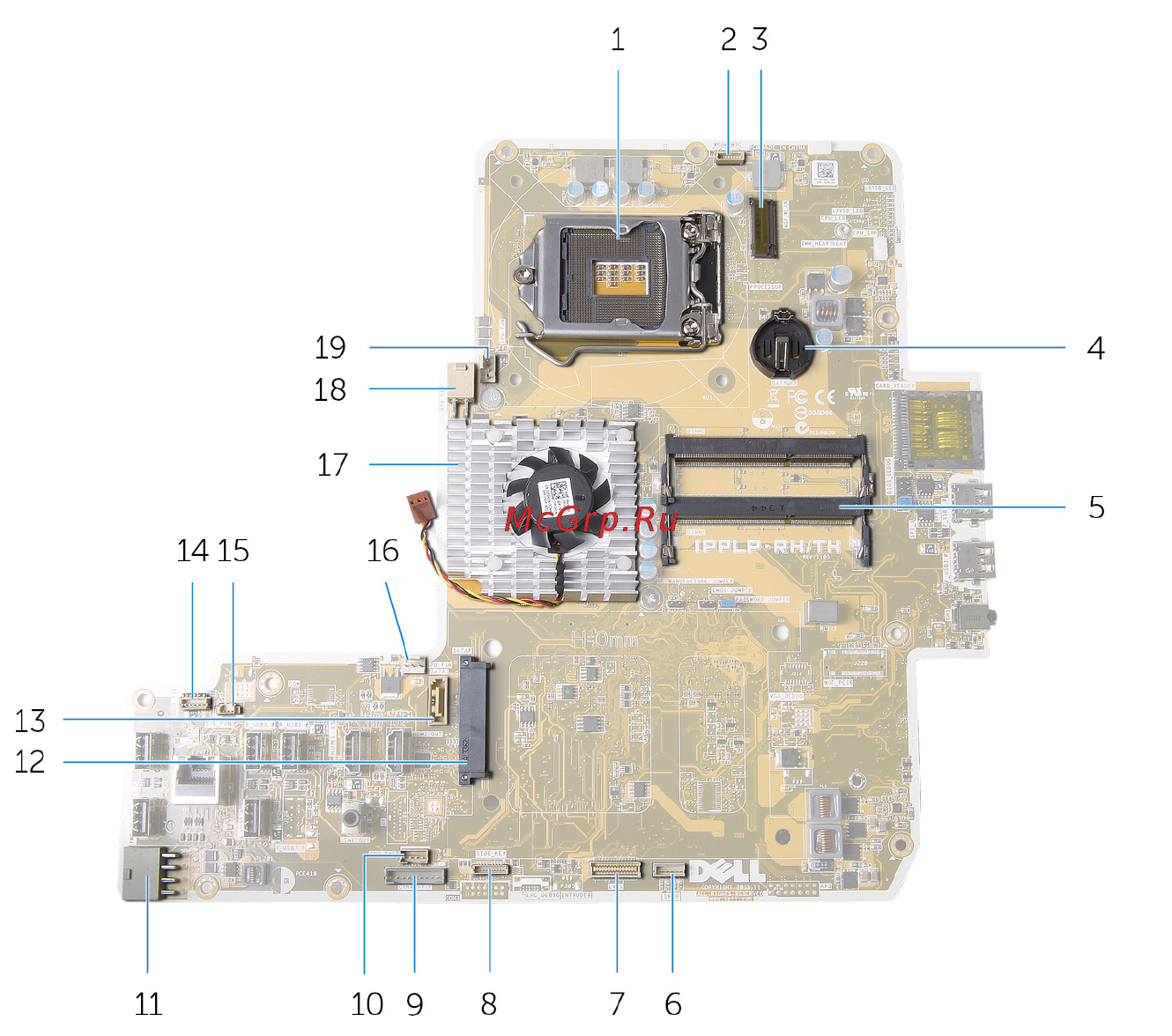 Dell Inspiron 5348-8099 [15/119] Компоненты системной платы