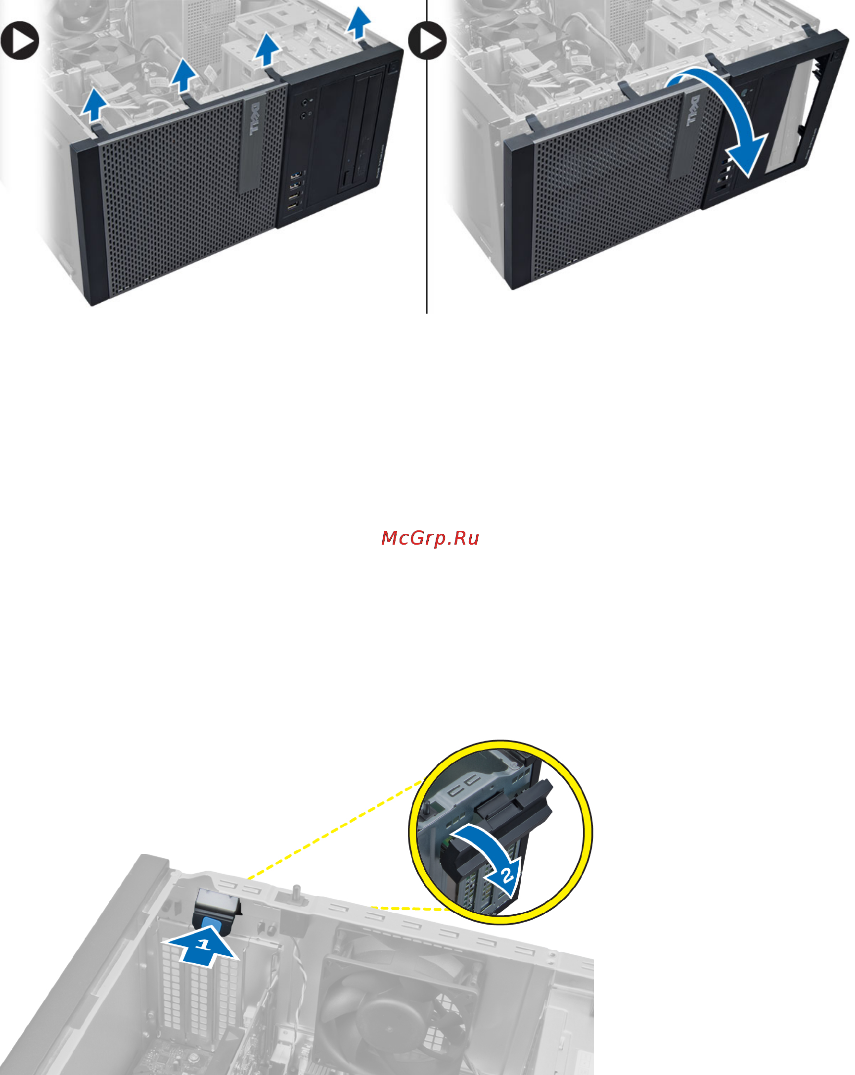 Dell Optiplex MT 7020-6897 [12/64] Установка лицевой панели