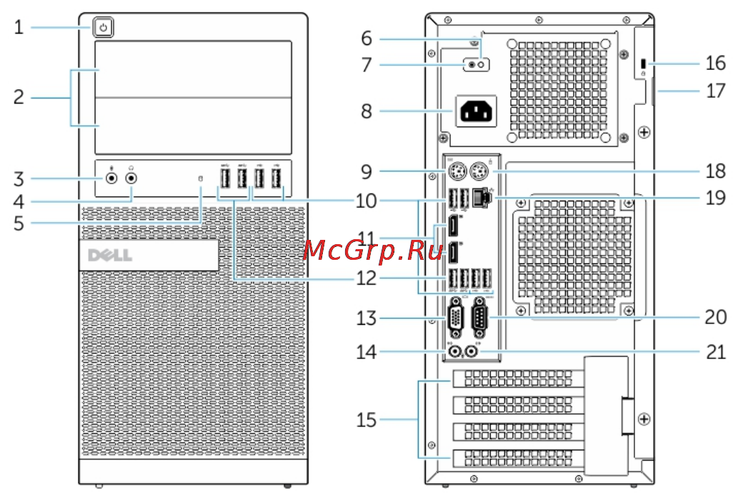 Dell Optiplex MT 7020-3296 [8/64] Вид спереди и сзади