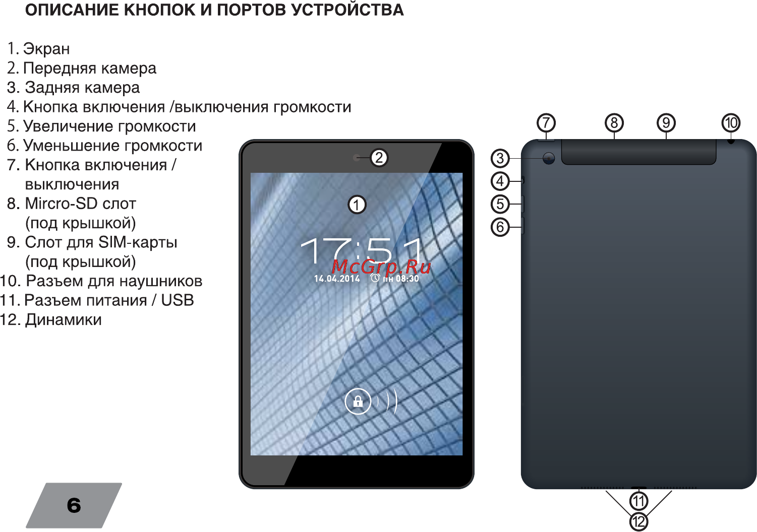 Digma Platina 7.85 8Gb 3G Blue Инструкция по эксплуатации онлайн [6/16] 130178