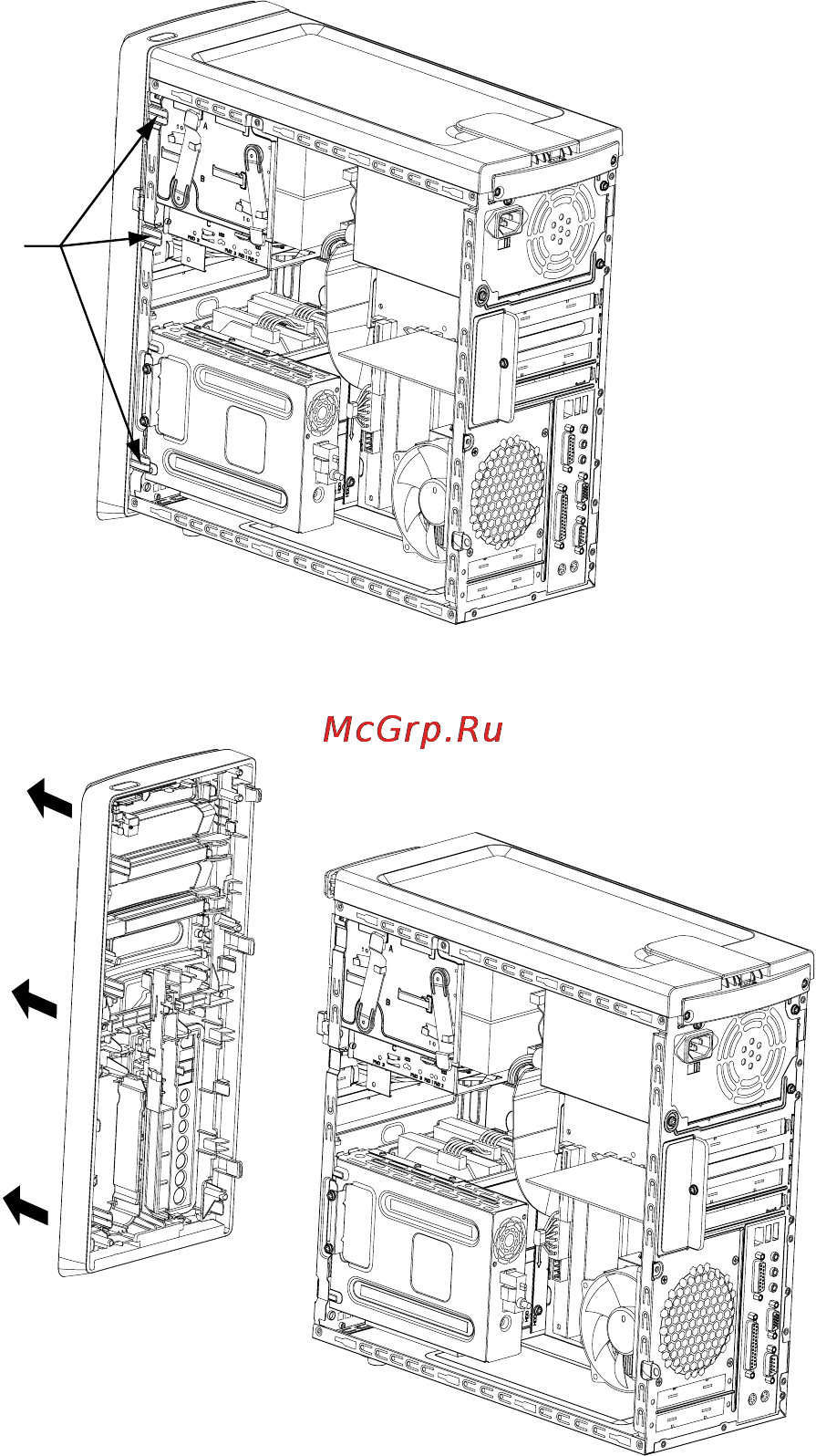 HP Pavilion m9160ru [9/162] Удаление передней панели