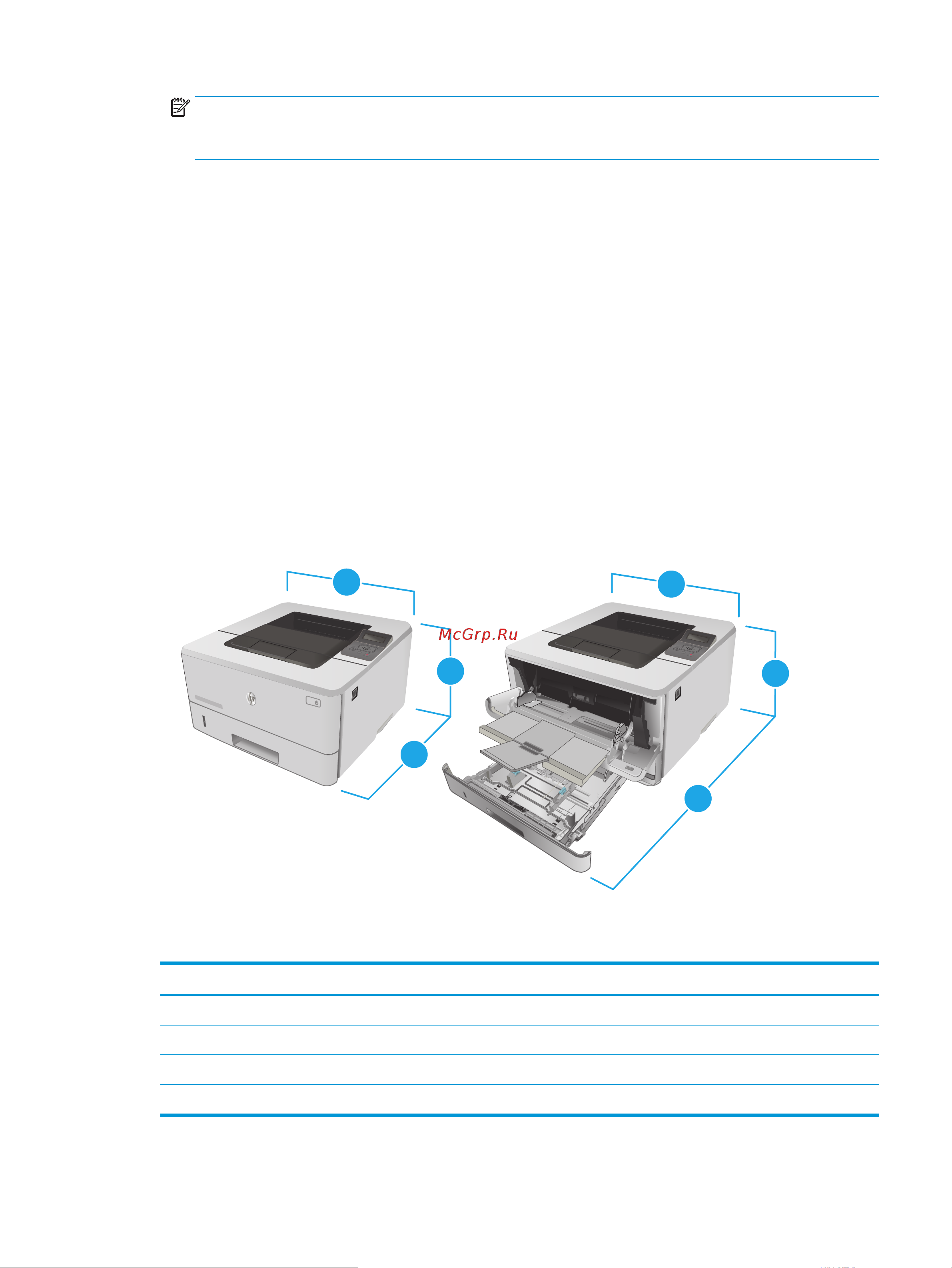 HP LaserJet Pro M402dn C5F94A [19/126] Размеры принтера