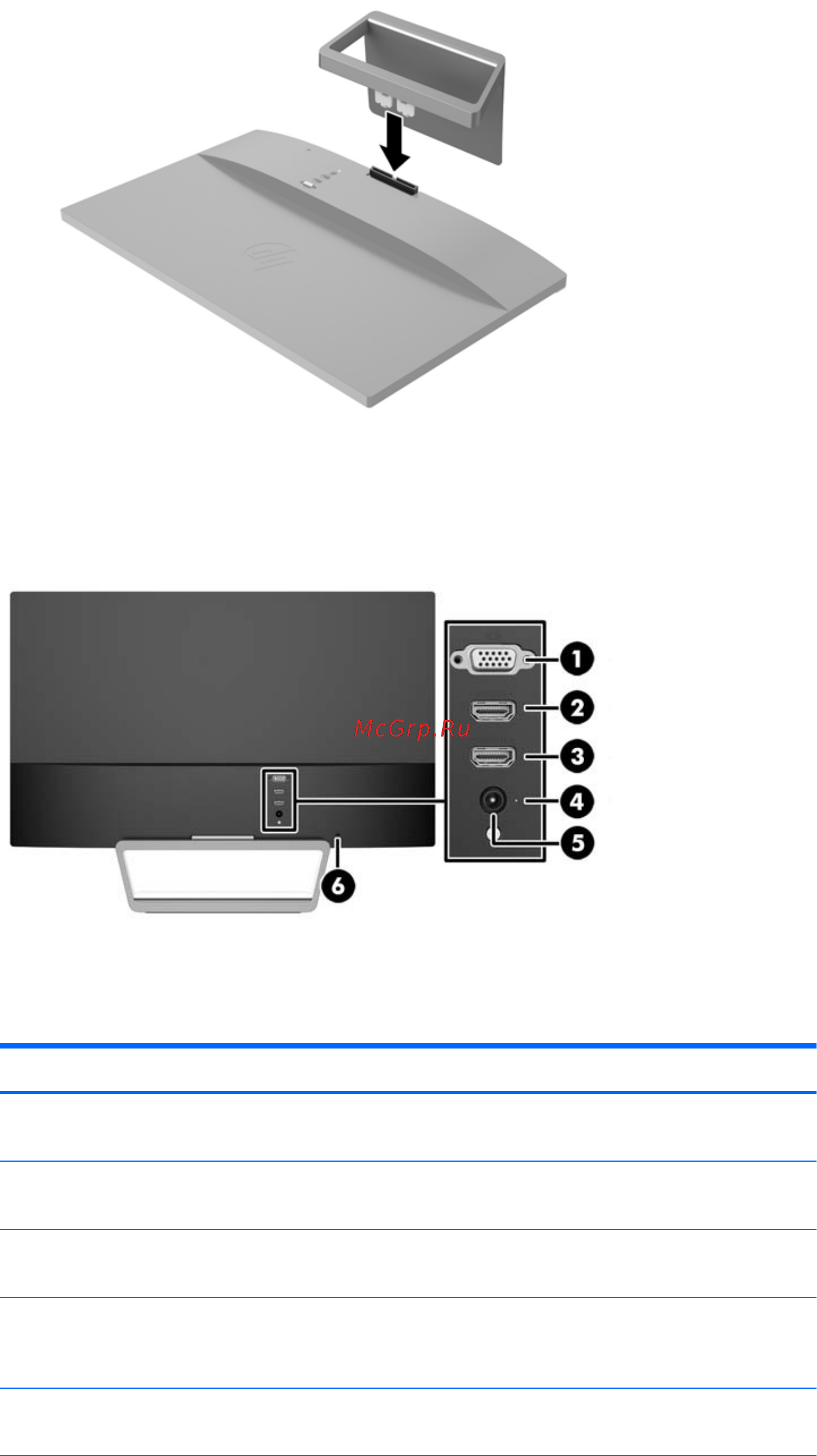HP 22xw J7Y67AA [13/40] Вставьте два выступа подставки в гнездо на задней панели монитора до щелчка