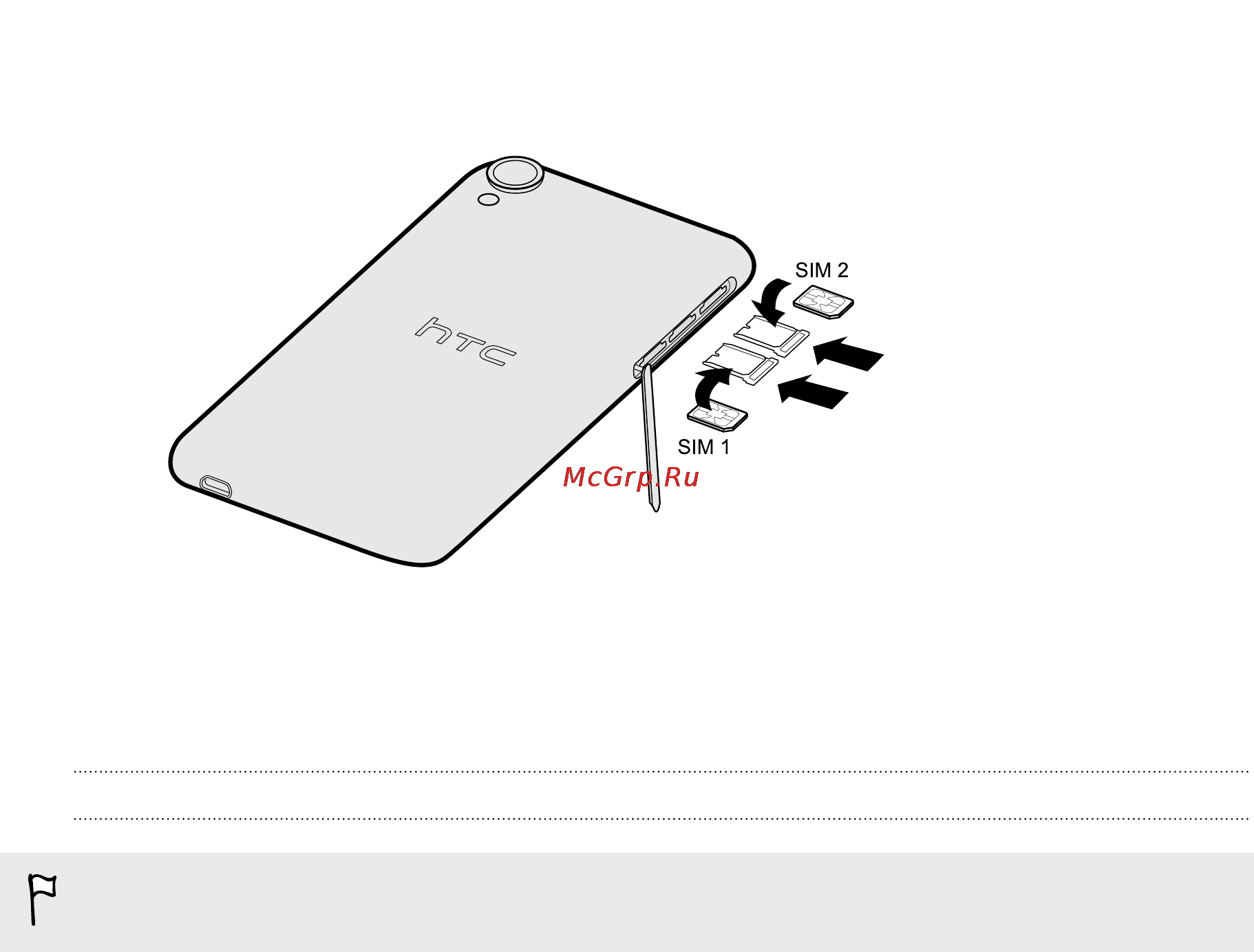 HTC Desire 820g Dual Sim Black [10/101] Извлечение nano sim карты