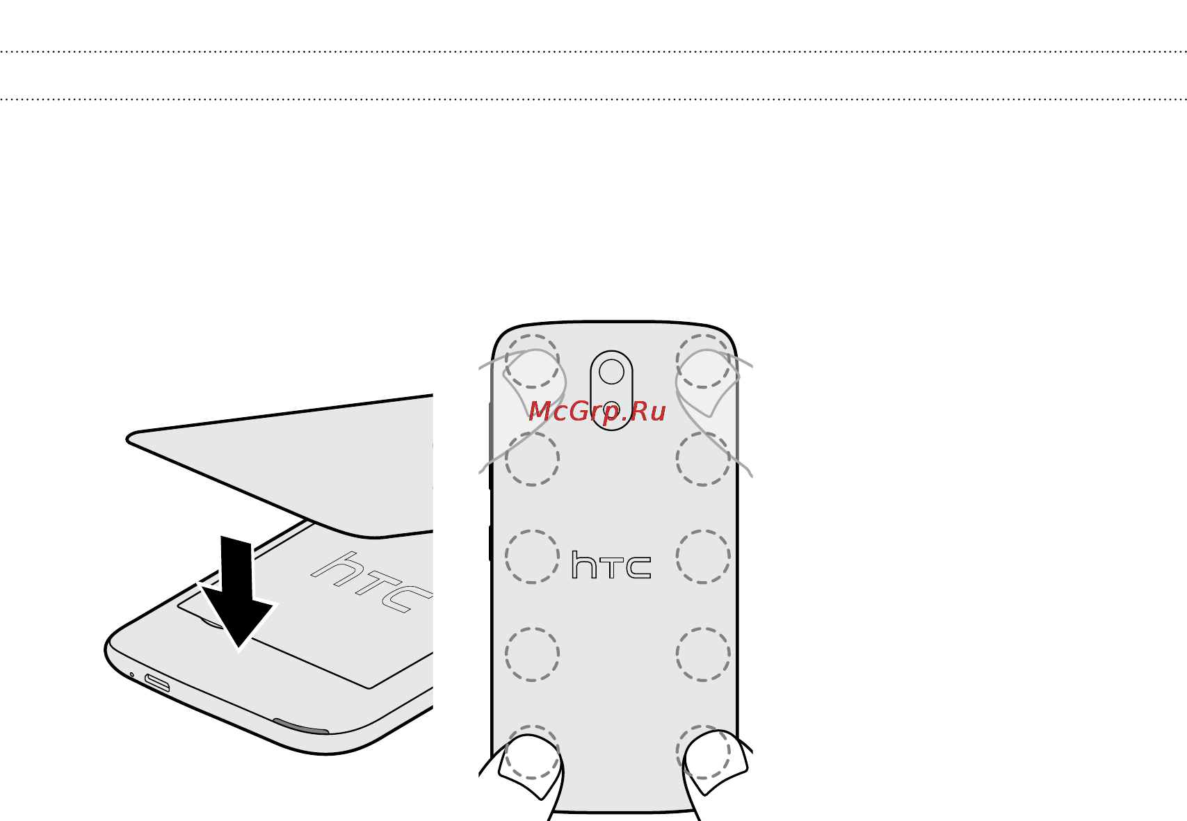 HTC Desire 326g Dual Sim White Birch [10/100] Установка задней крышки на место