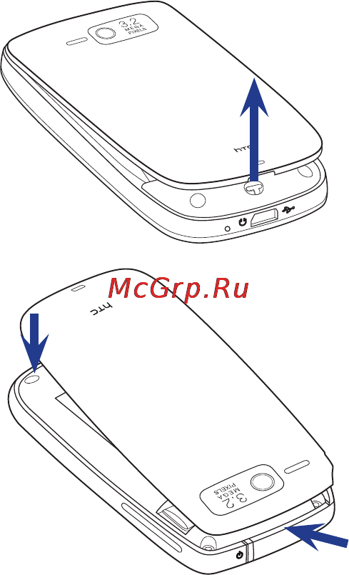 HTC T4242 Cruise2 [30/330] Установка sim карты аккумулятора и карты