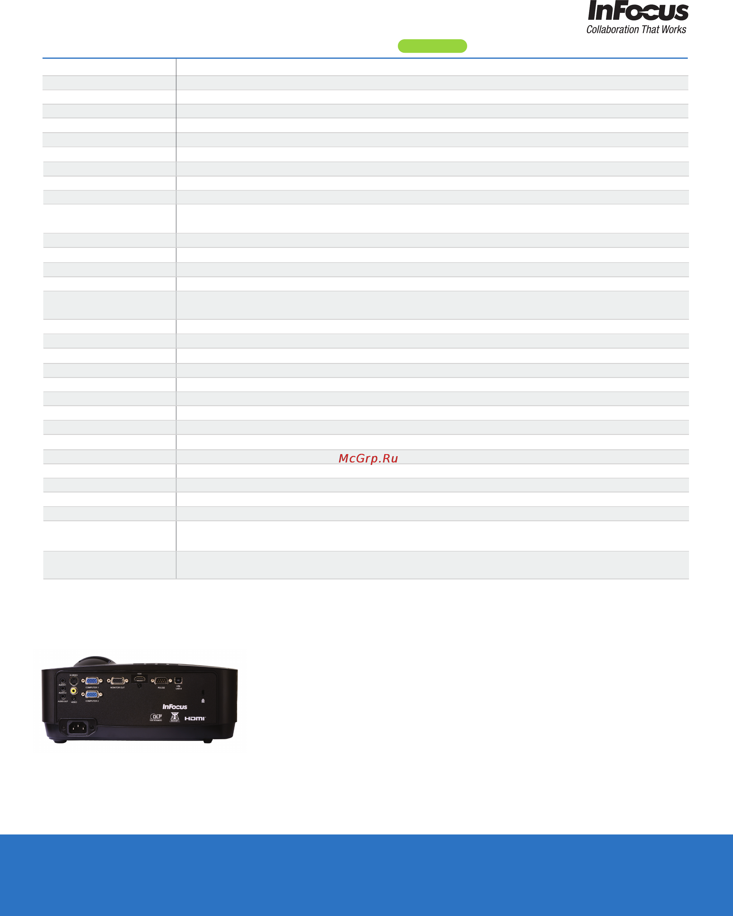 InFocus IN118HDSTa [2/2] Speciﬁcations