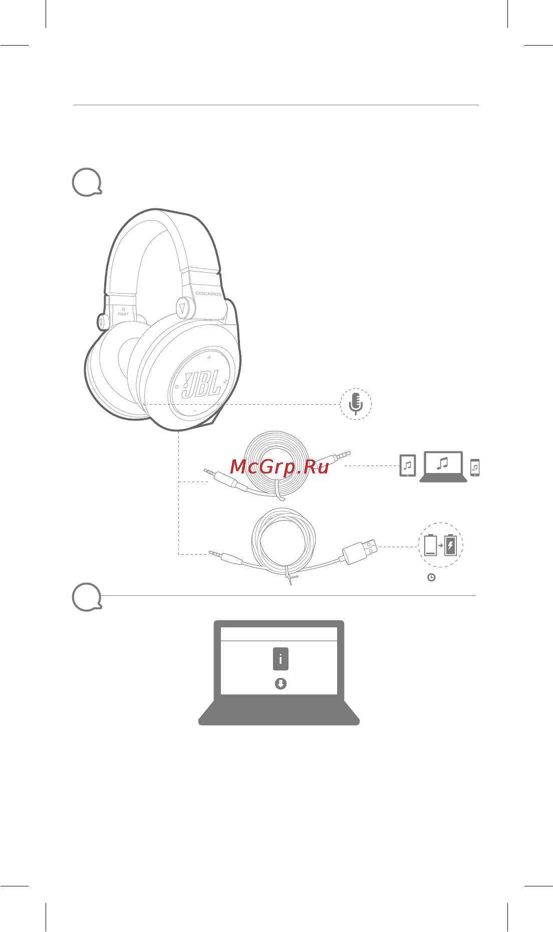 JBL Synchros E50BT [2/22] Quick start guide guide de démarrage rapide
