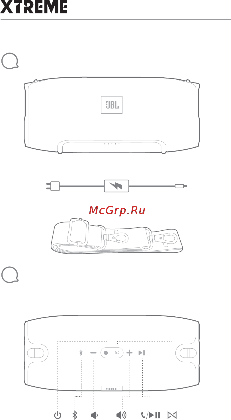 JBL Xtreme Blue Инструкция по эксплуатации онлайн [2/17] 132626