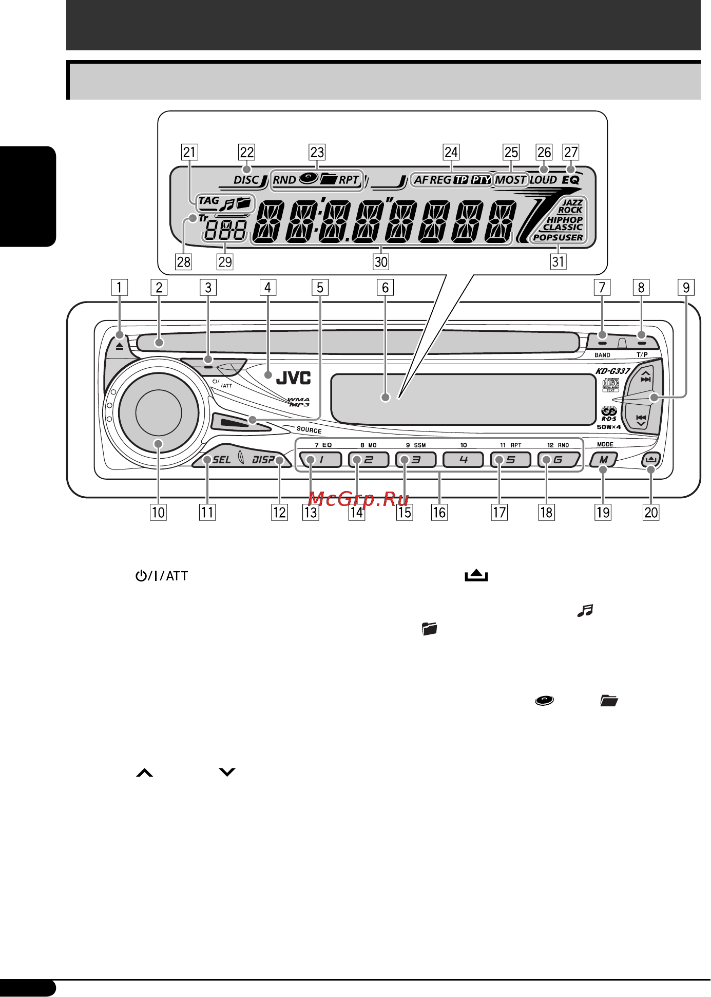 JVC KD-G337 S [4/20] Руcckий