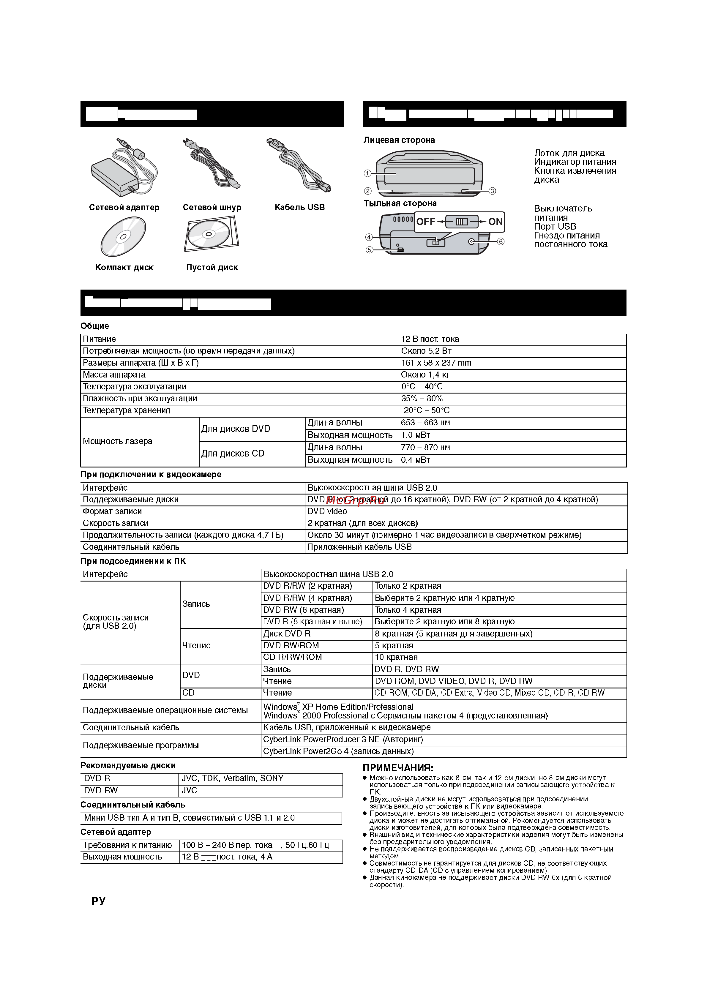 JVC CU-VD10 Инструкция по эксплуатации онлайн [3/6] 132772