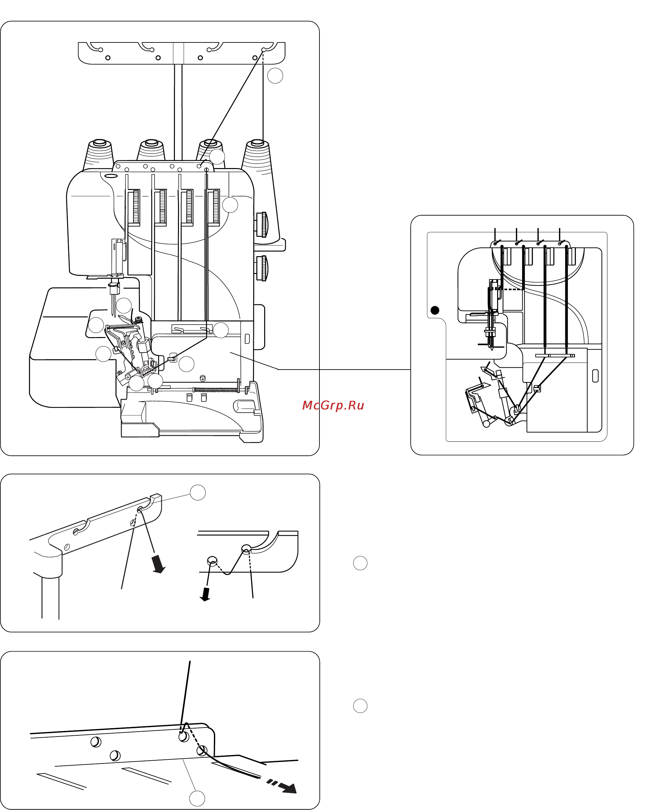 Janome 4852D [16/42] Заправка нижнего петлителя