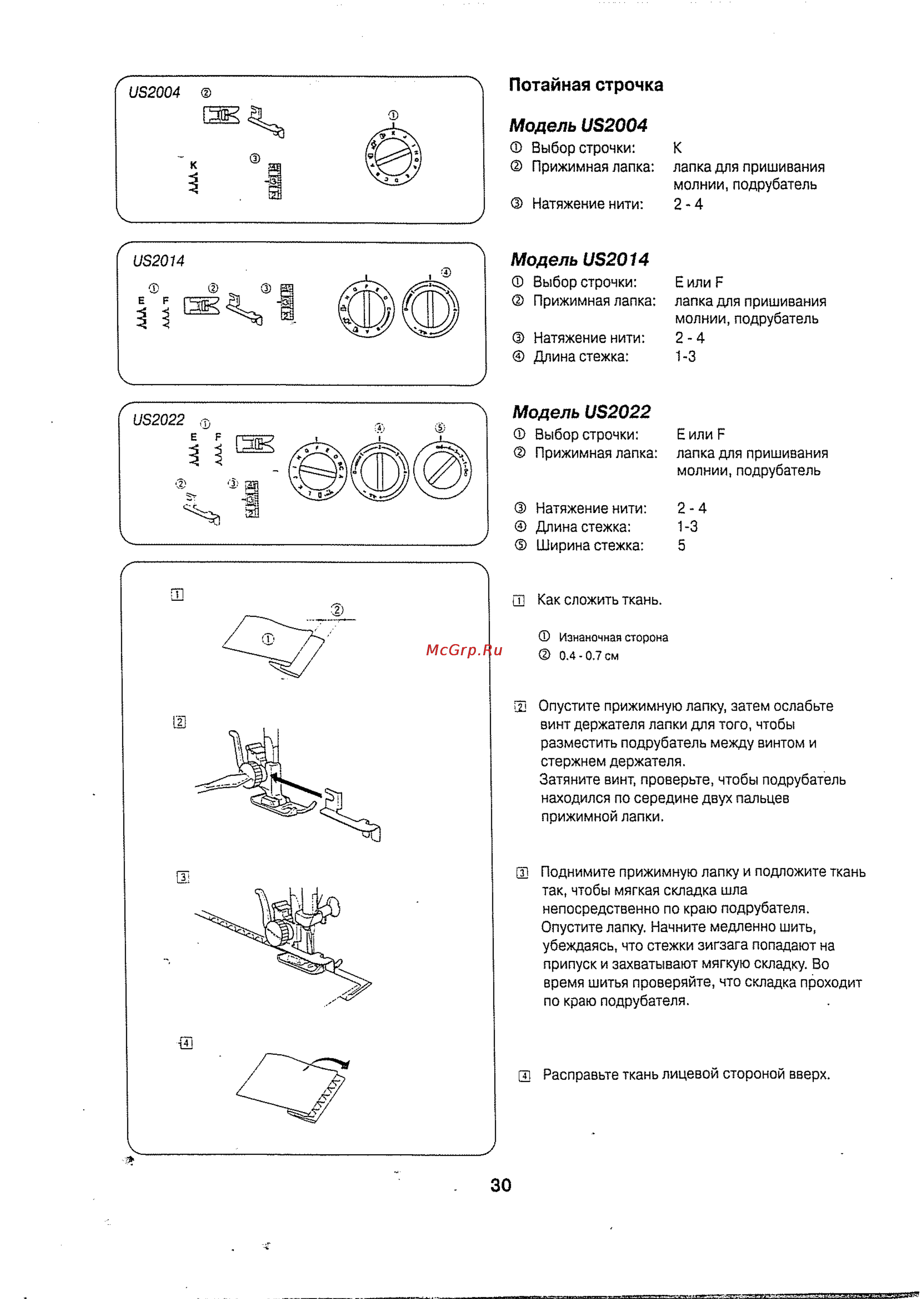 Janome US2022 [31/38] Модель 032004