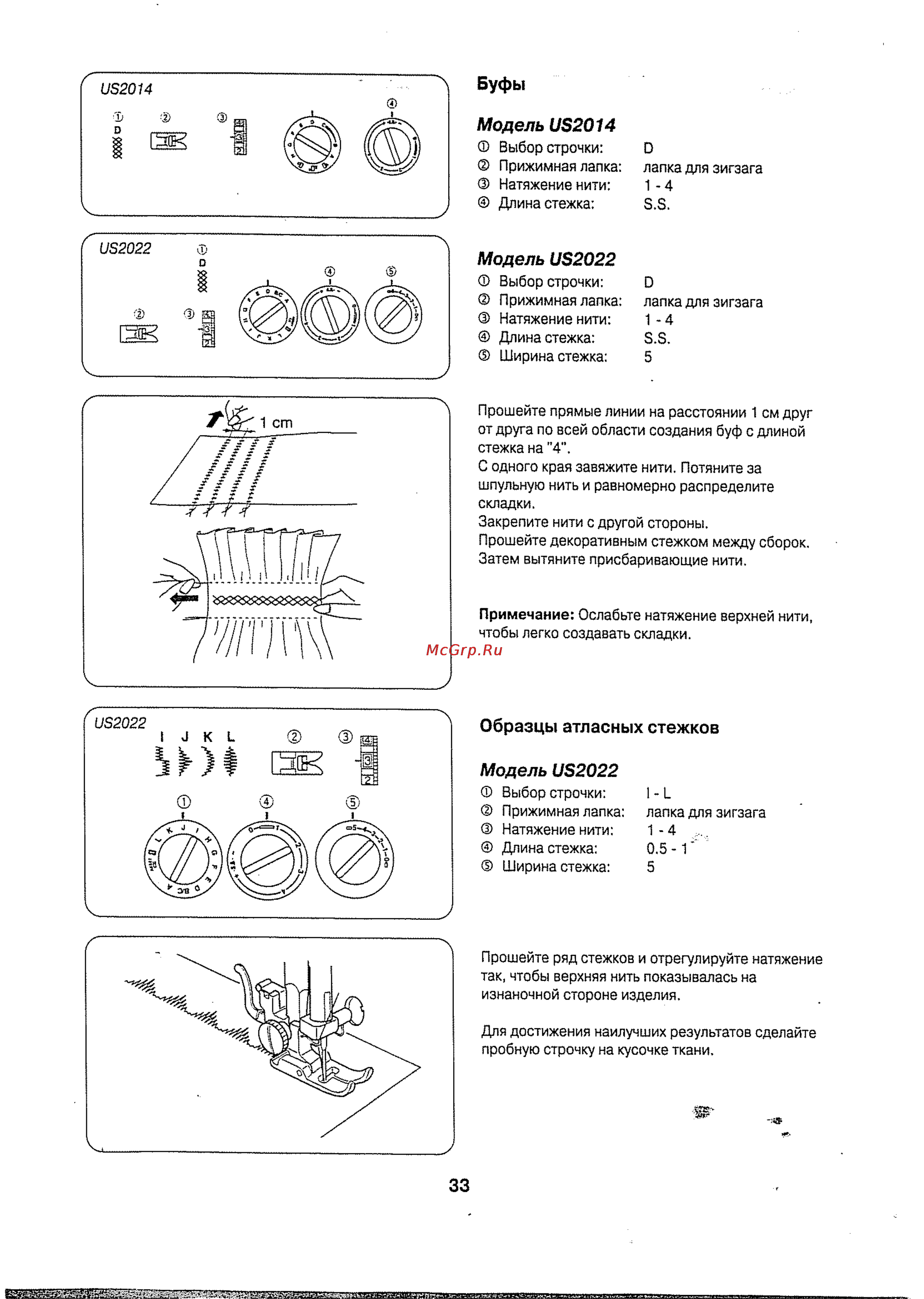 Janome US2022 [34/38] Буфы