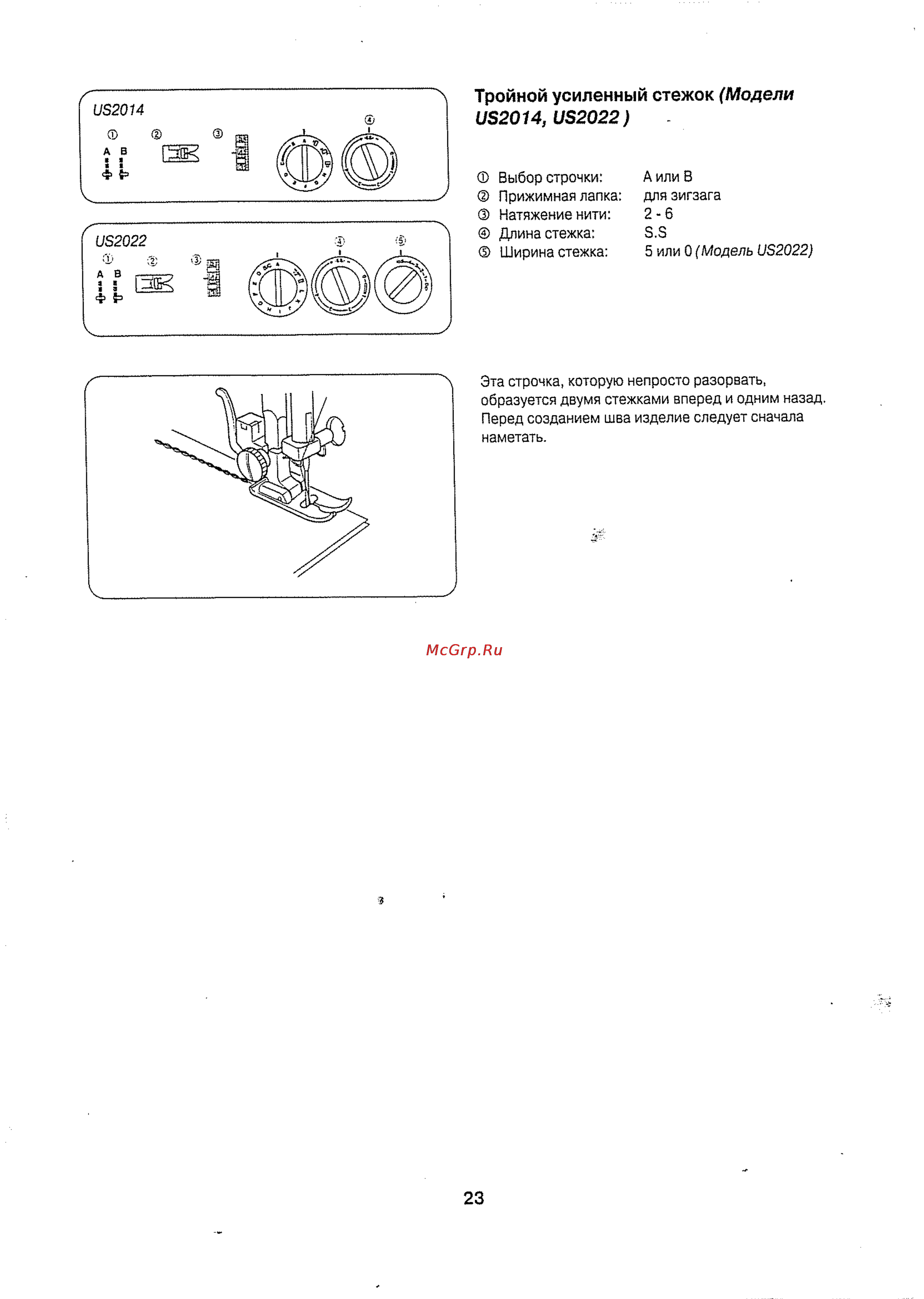 Janome US2014 [24/38] Тройной усиленный стежок модели 2014 1152022