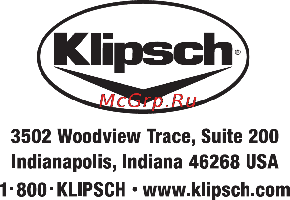 Klipsch Jazz Town System Инструкция по эксплуатации онлайн [6/6] 133397