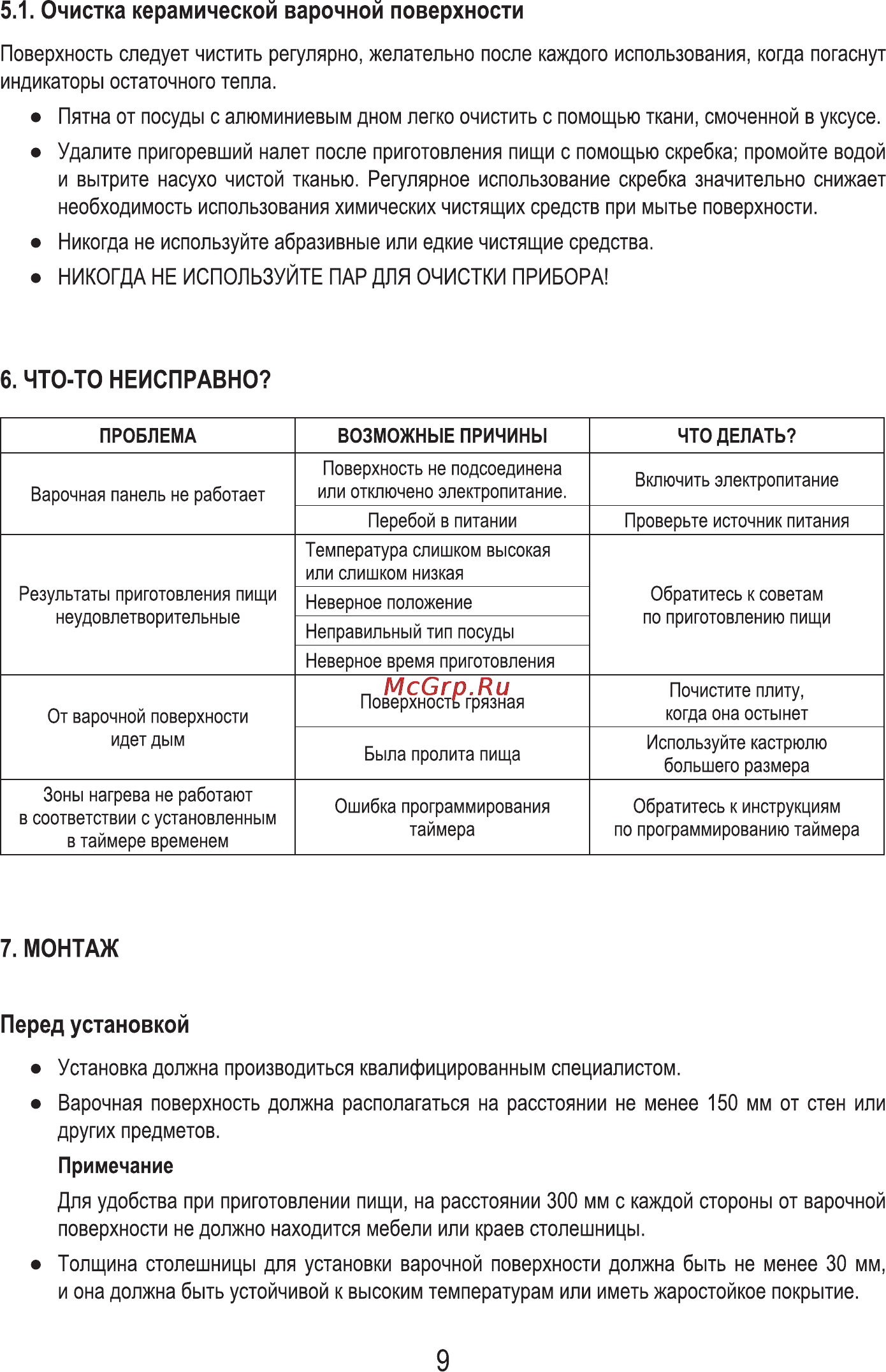 MBS PE-302 [11/16] Очистка керамической варочной поверхности