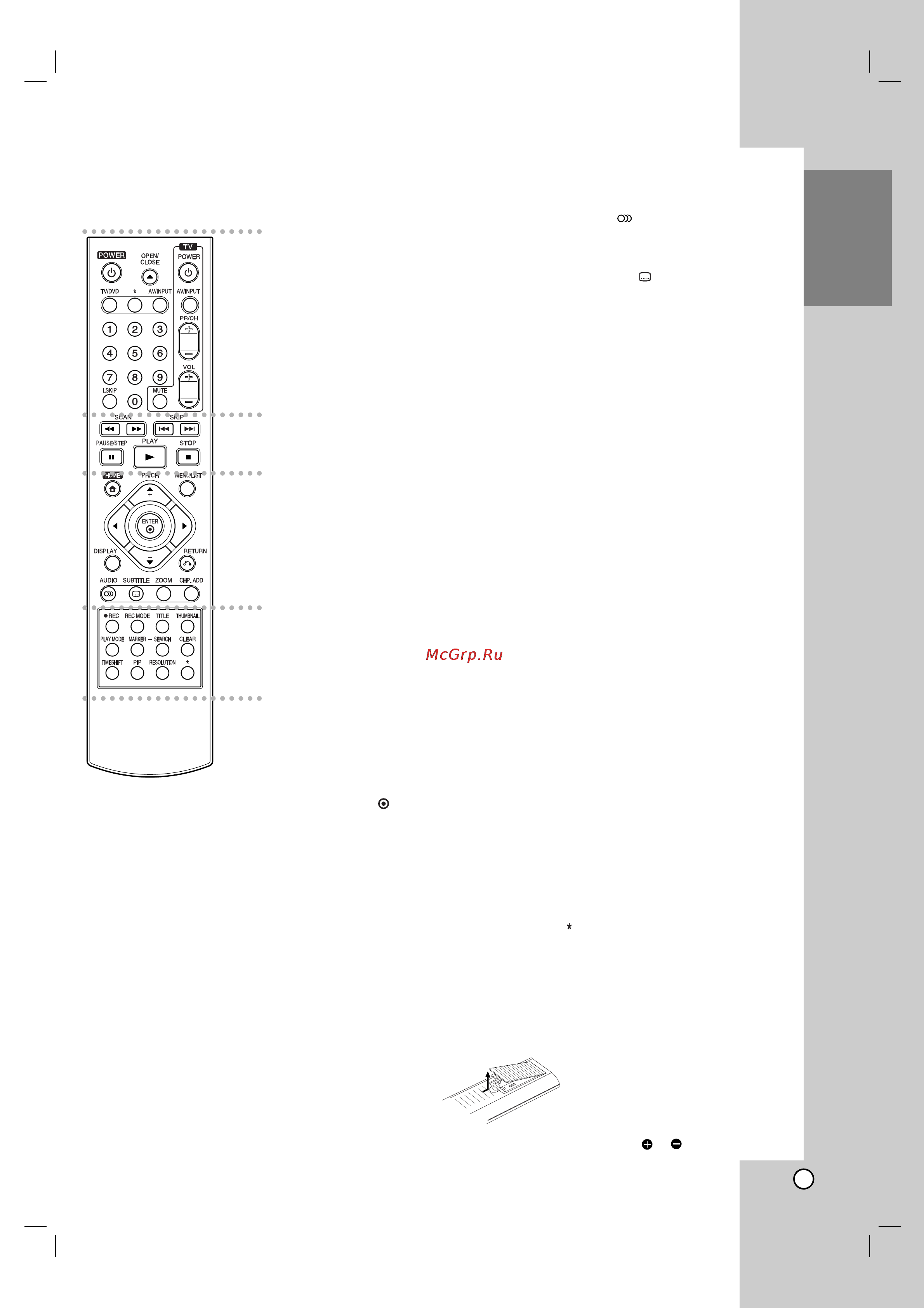 LG DRK-687 X [9/51] Пульт дистанционного управления