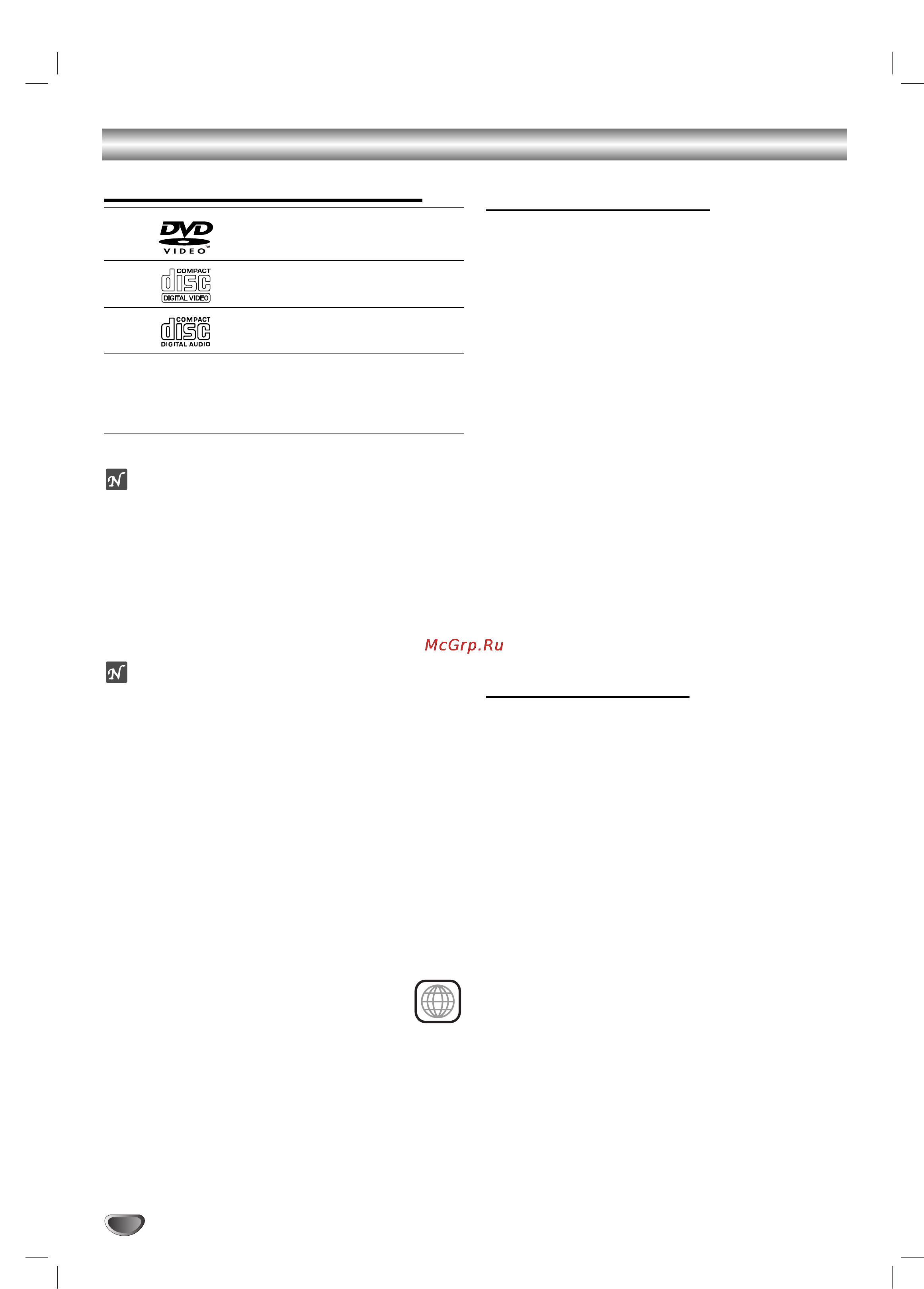 LG LX-K3340 X (караоке) [4/44] Диски которые можно проигрывать