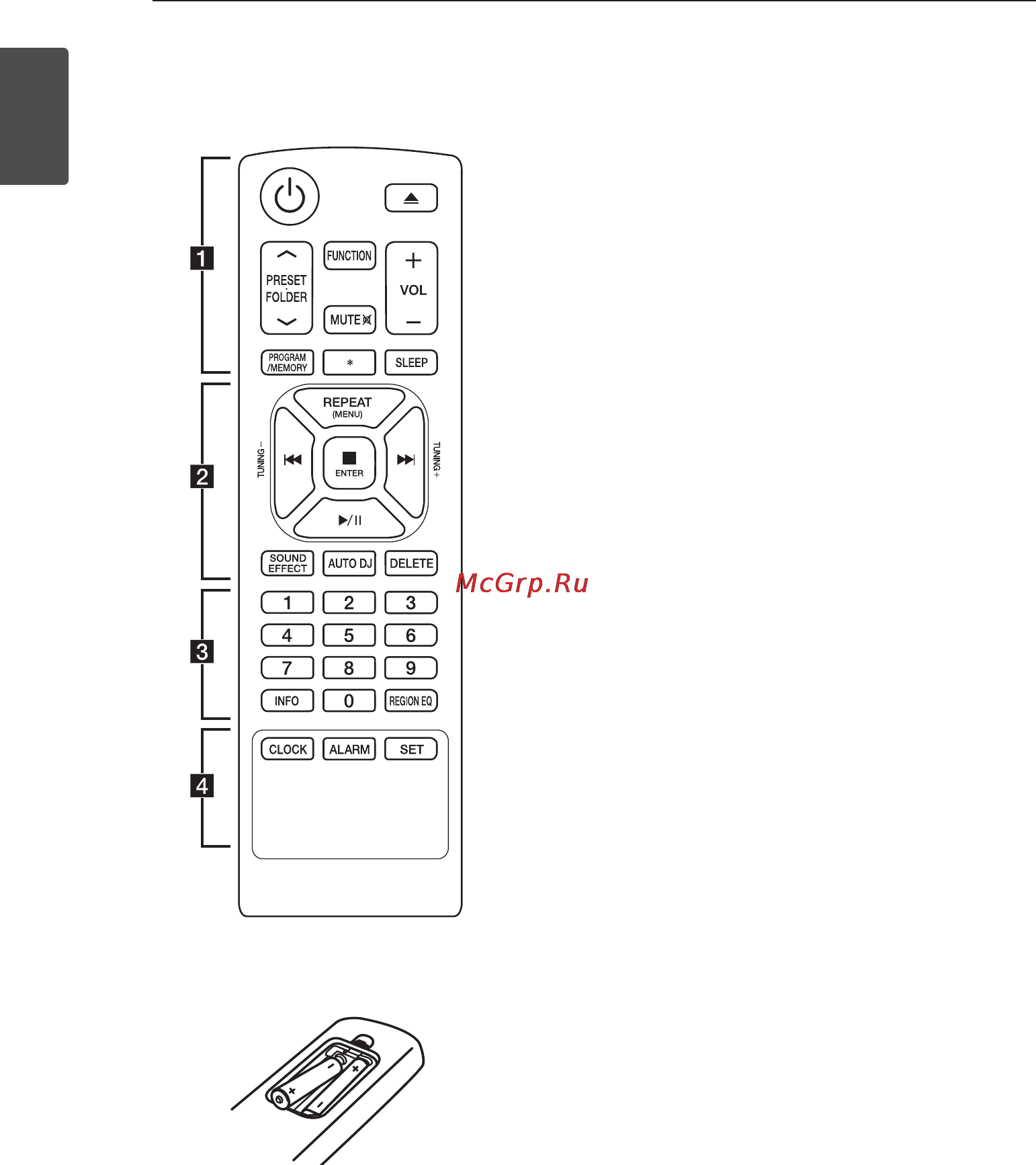 LG CM4450 [10/36] Установка батареек