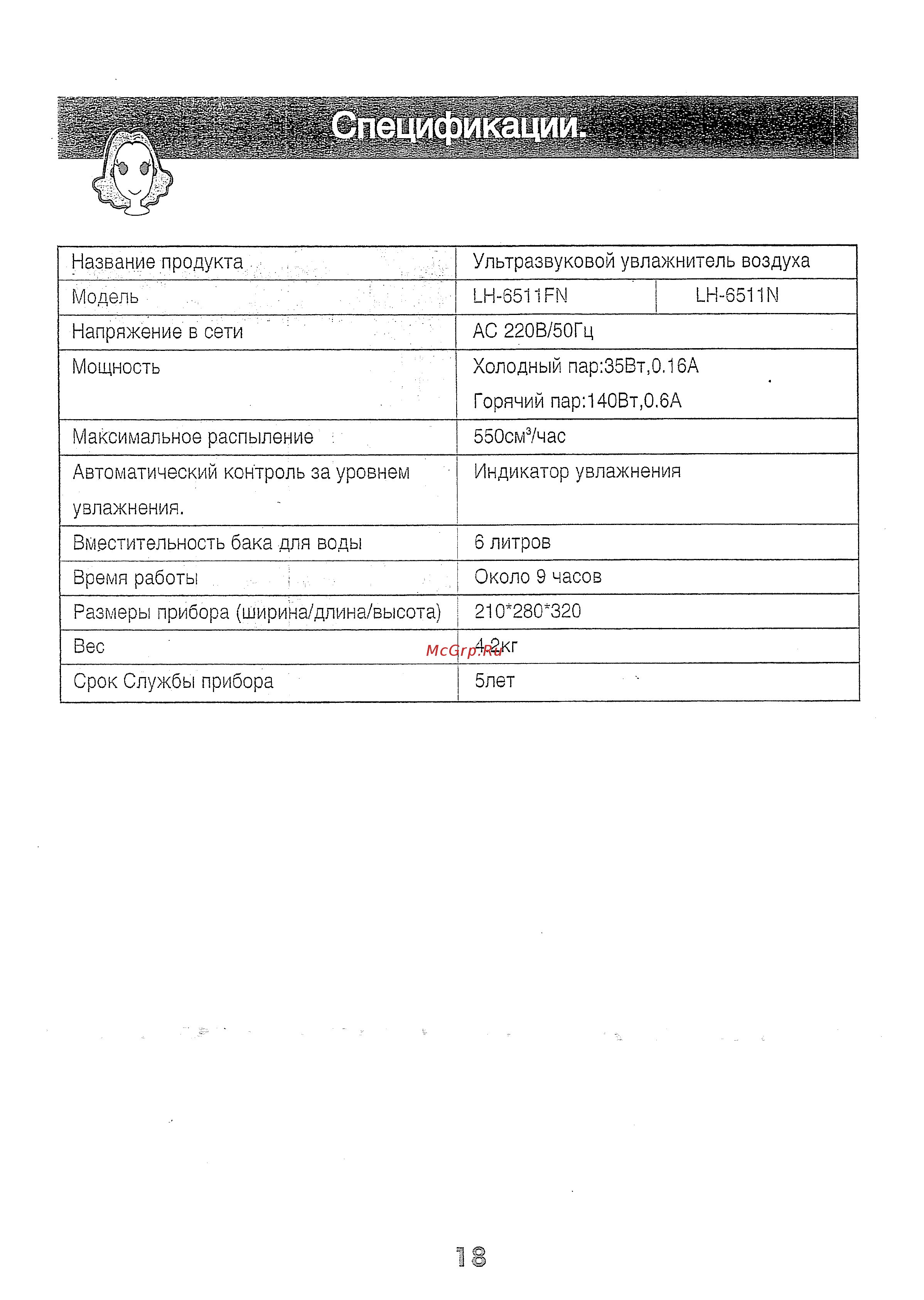 Liiot LH-6511FN Инструкция по эксплуатации онлайн [18/20] 134541