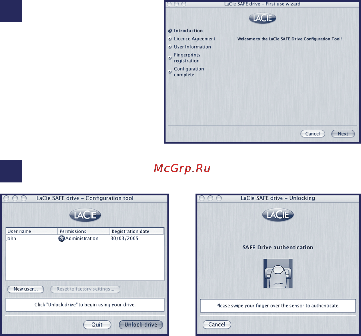 Lacie 120Gb Biometric USB Инструкция по эксплуатации онлайн [5/8] 134801