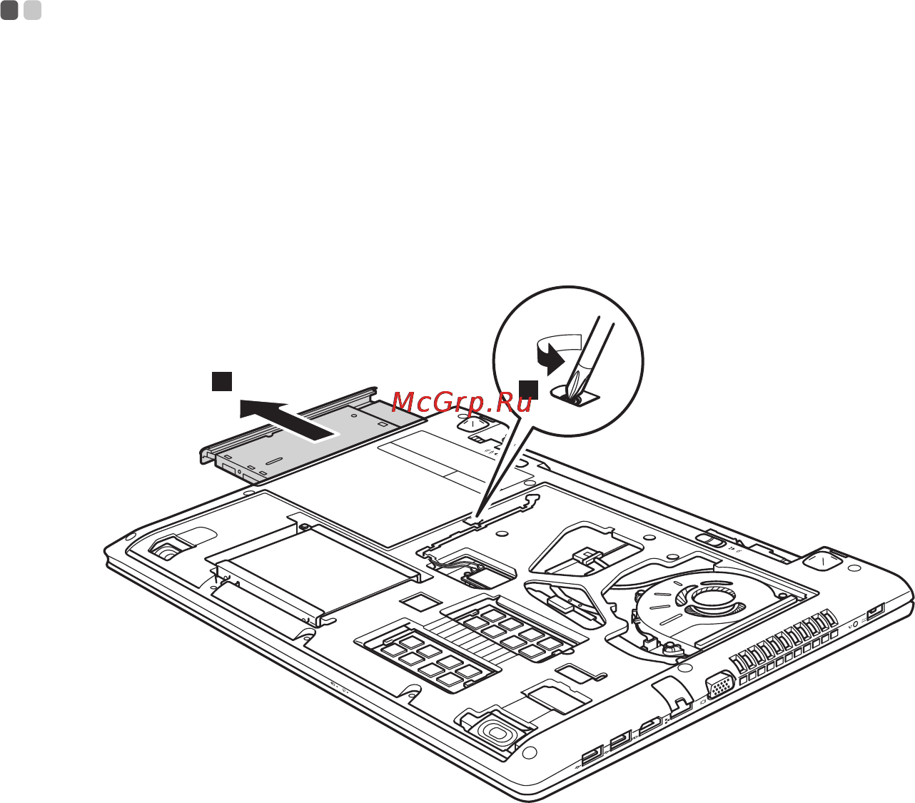 Lenovo IdeaPad G5080 80E501PVRK [62/65] Снятие оптического привода
