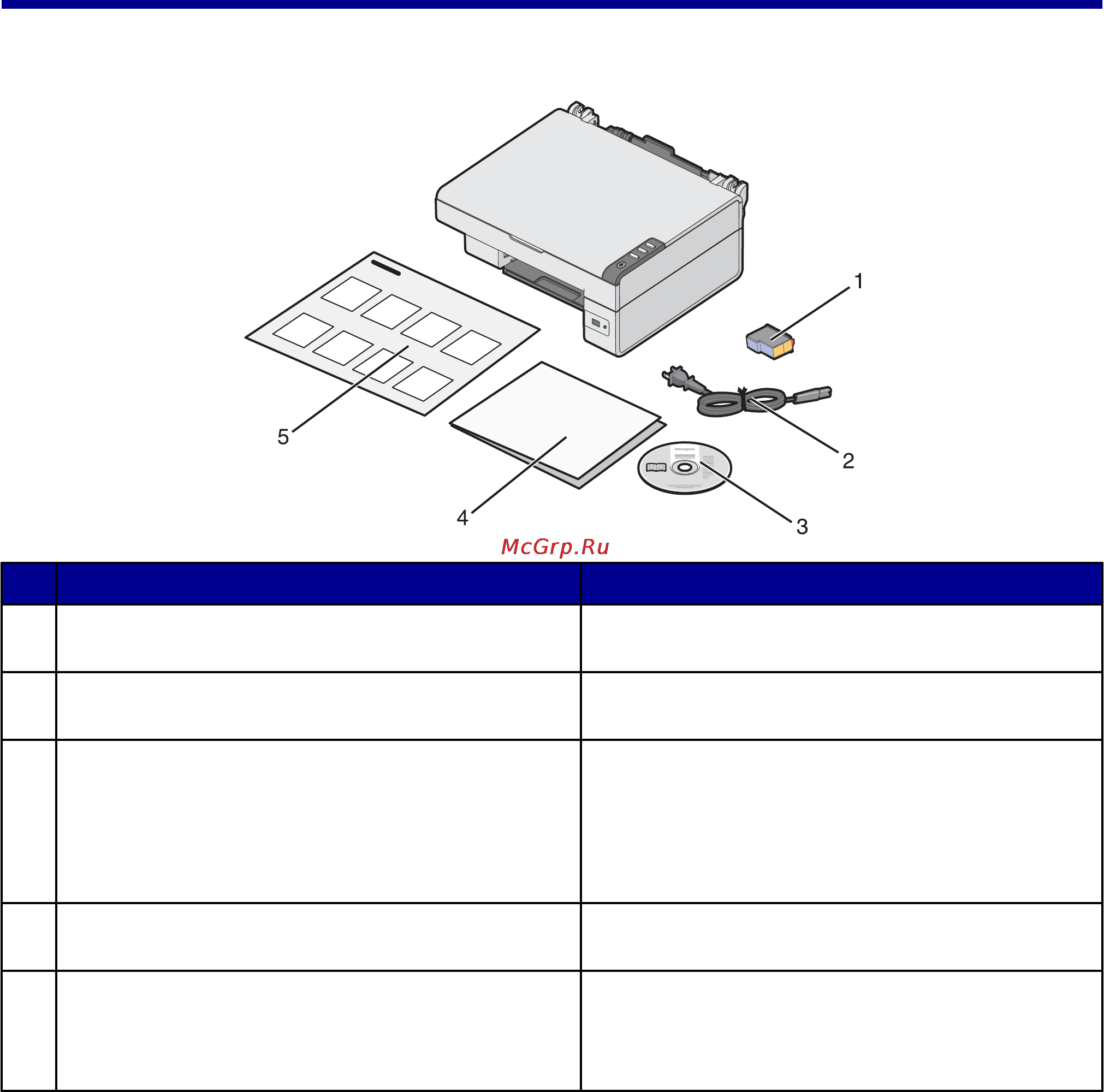 Lexmark X2470 [9/74] Проверка комплекта поставки