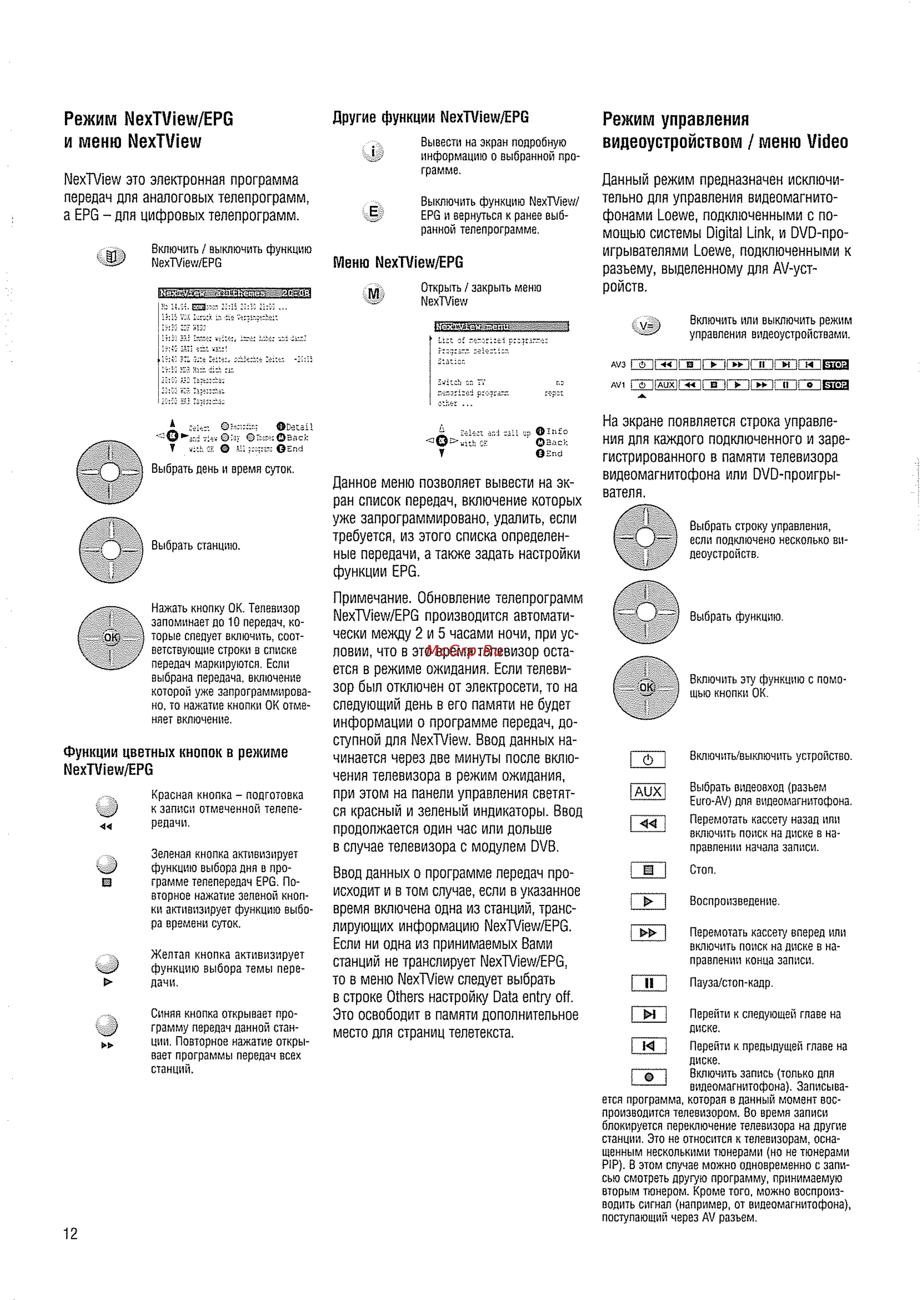Loewe FL 38 A60 [12/20] Режим nextview epg
