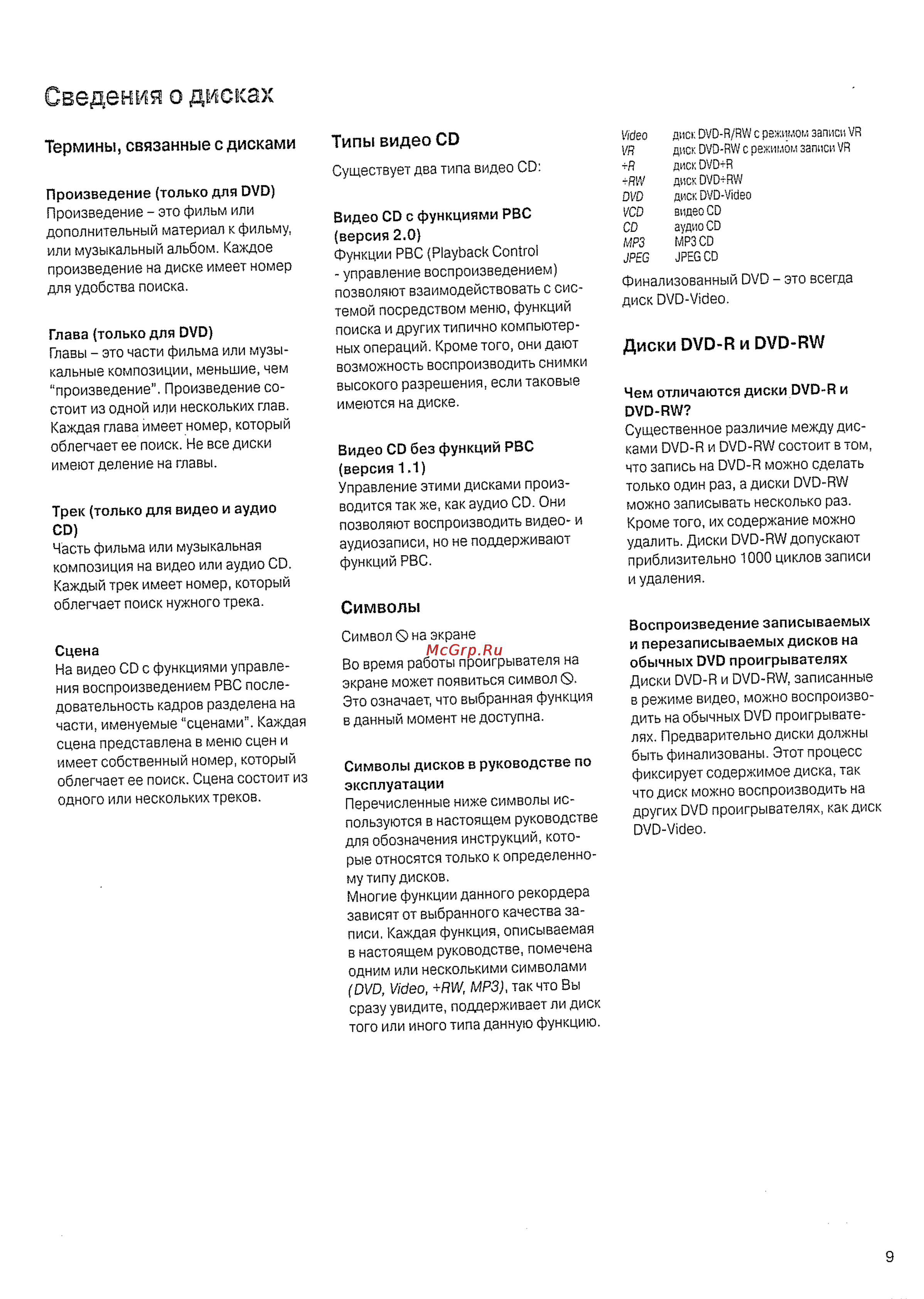 Loewe Centros 1102 A00 [9/72] Сведения о дисках