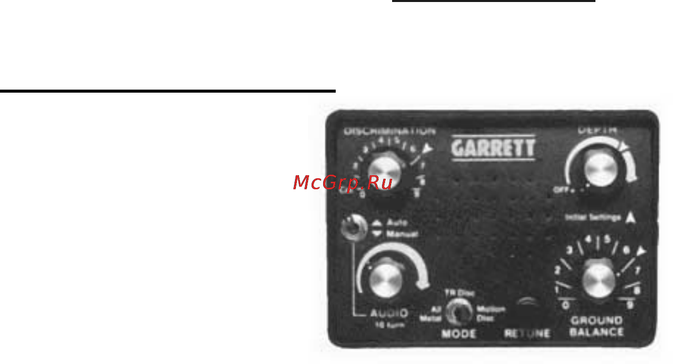 Garrett SCORPION GOLD STINGER [2/11] Функции управления