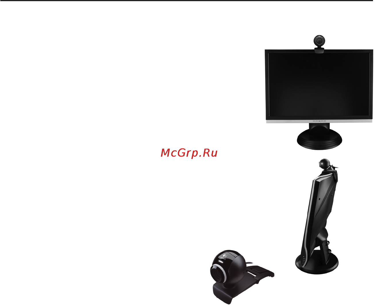Logitech E3500 [5/11] Размещение камеры микрофона и колонок