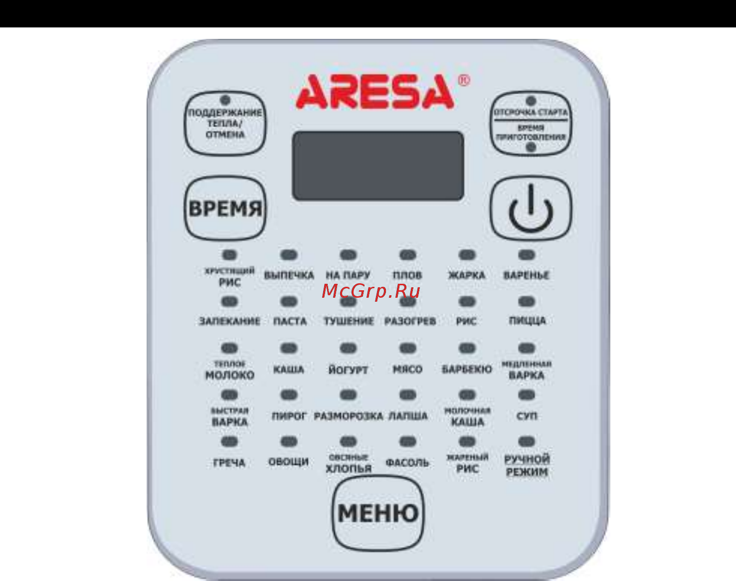 Aresa MC-924 [6/12] Панель управления