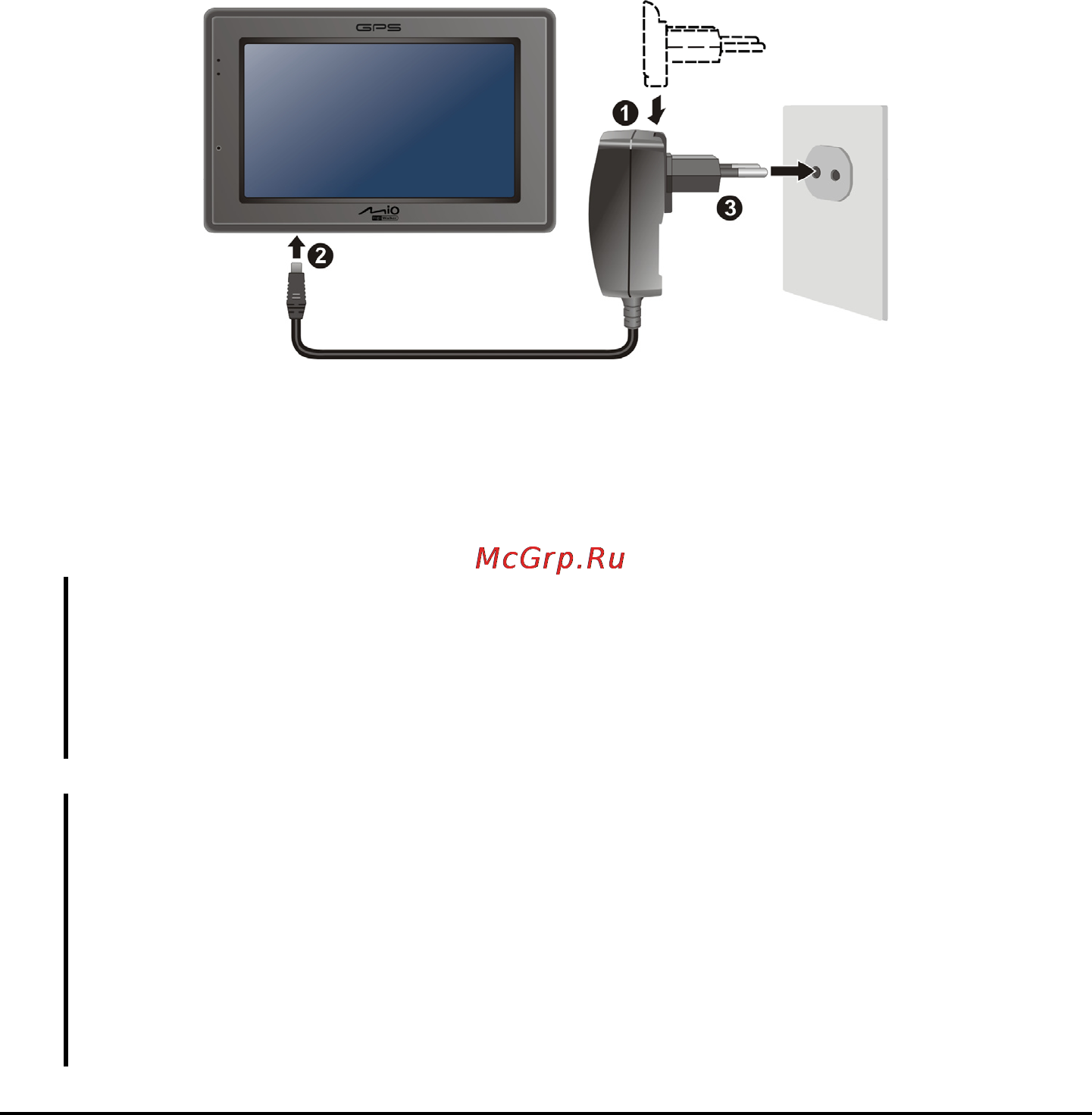 Mio C520 Deluxe [14/101] Подсоединение к сети питания и зарядка батареи
