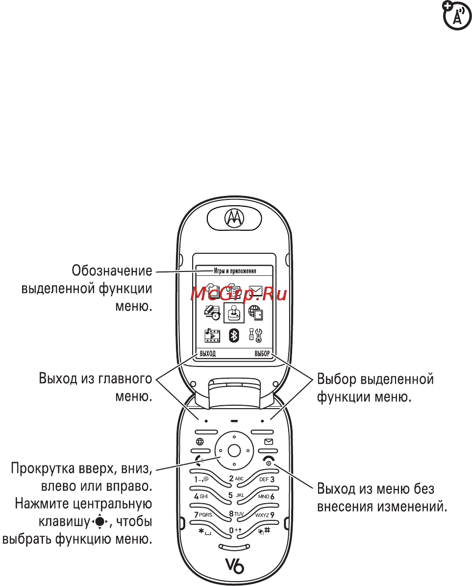 Motorola pebl U6 [54/120] Меню