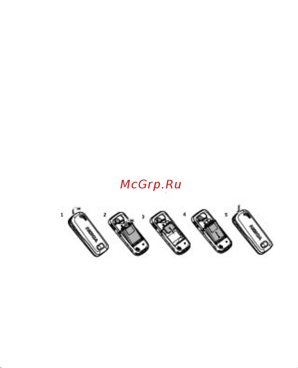 Nokia N2600c gold [18/82] Установка sim карты и аккумулятора