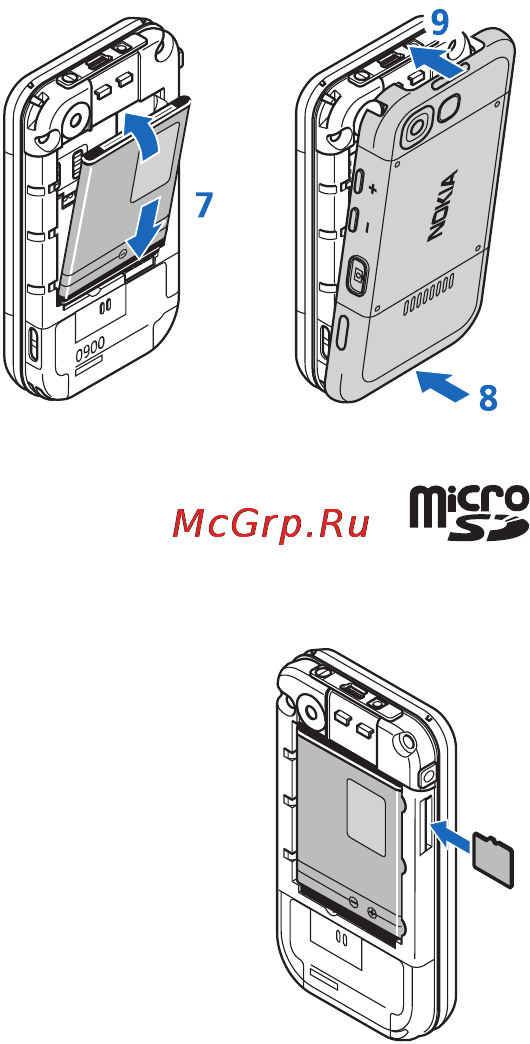Nokia 5200 light blue [14/126] Установка карты microsd