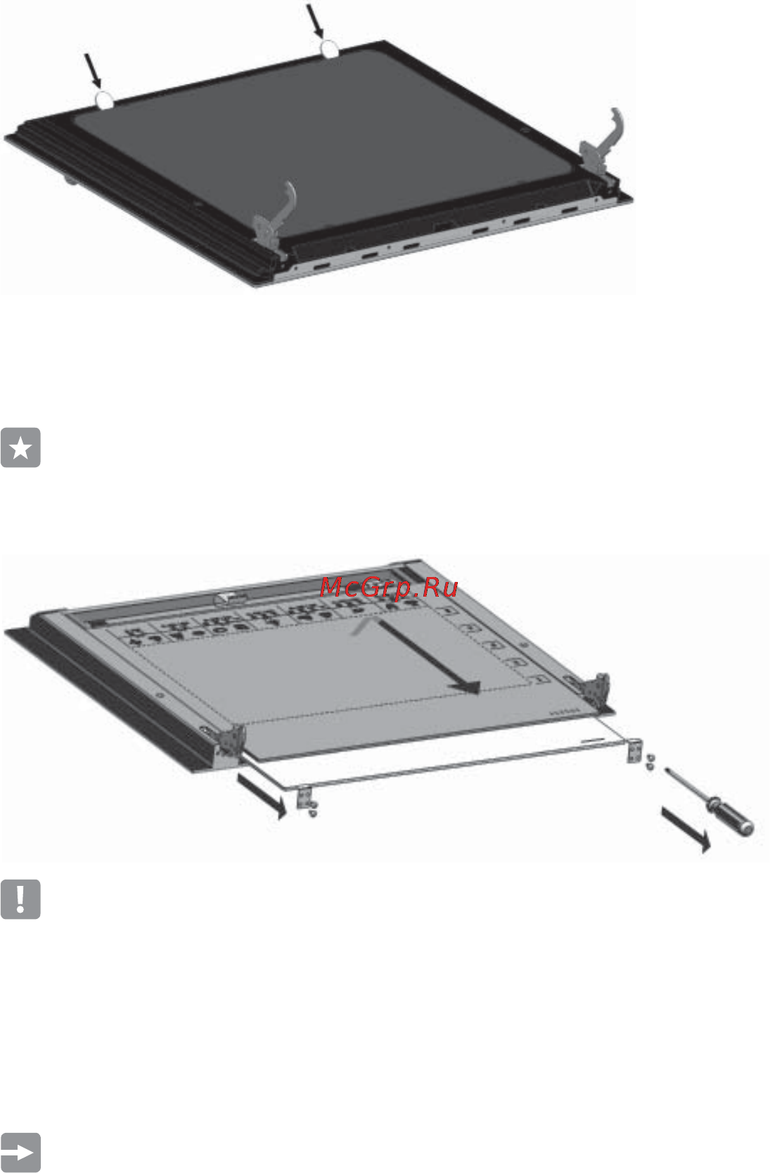 Freggia OGBB65W [24/40] Снятие и установка внутреннего стекла дверцы