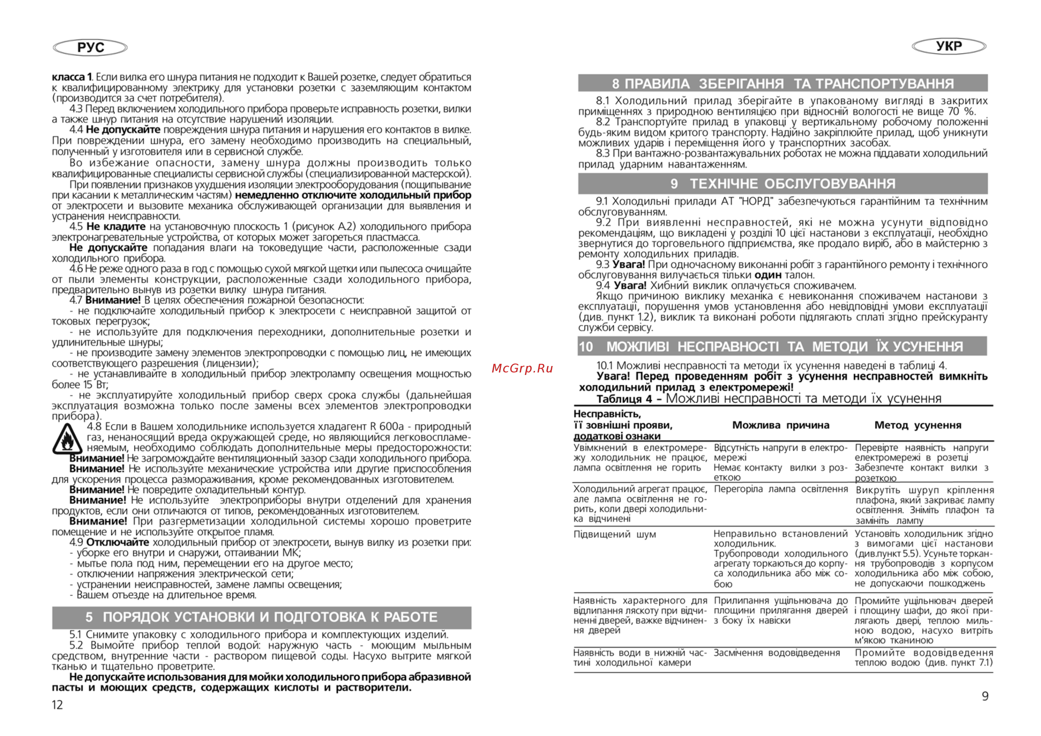 Nord дх 218 012 (а+) [9/10] Порядок установки и подготовка к работе