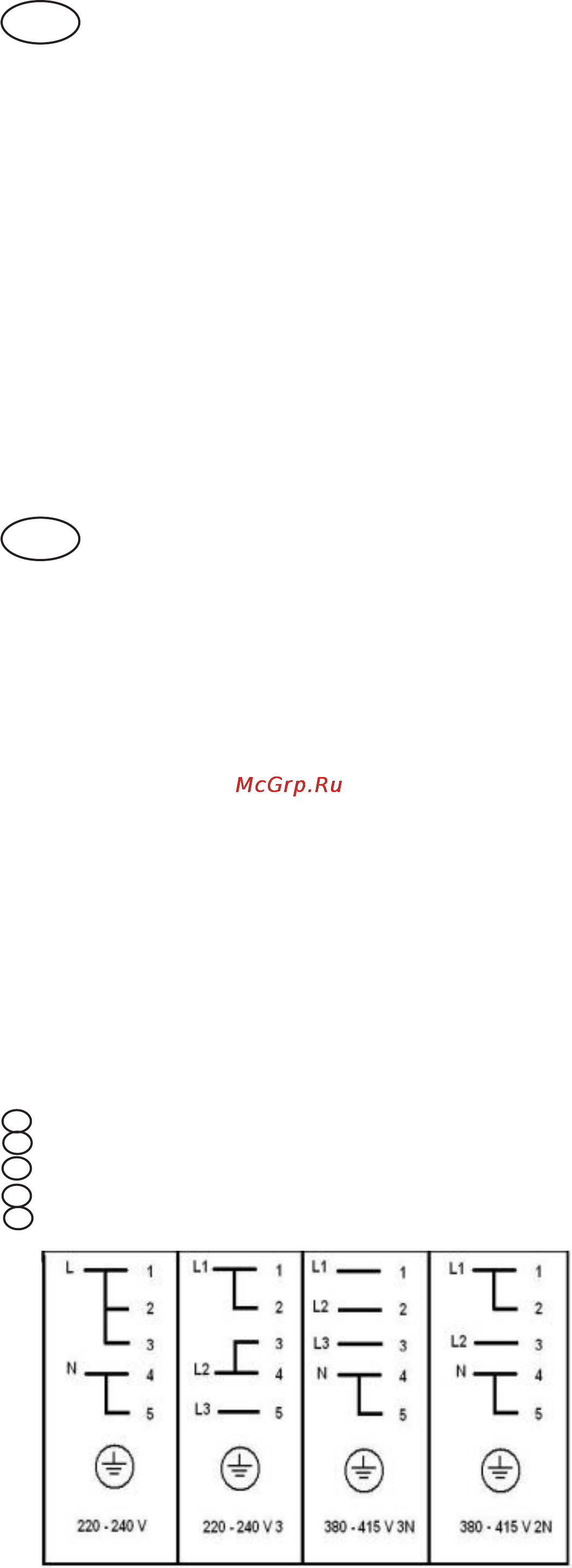Freggia PM66GEE40W [2/2] Schema di collegamento per cucine con piano in vetroceramica connection diagram for ceramic cookers схема подключения к электрической сети для керамических плит схема підключення до електромережі для керамічних плит schemat podłączenia do kuchni ceramicznej