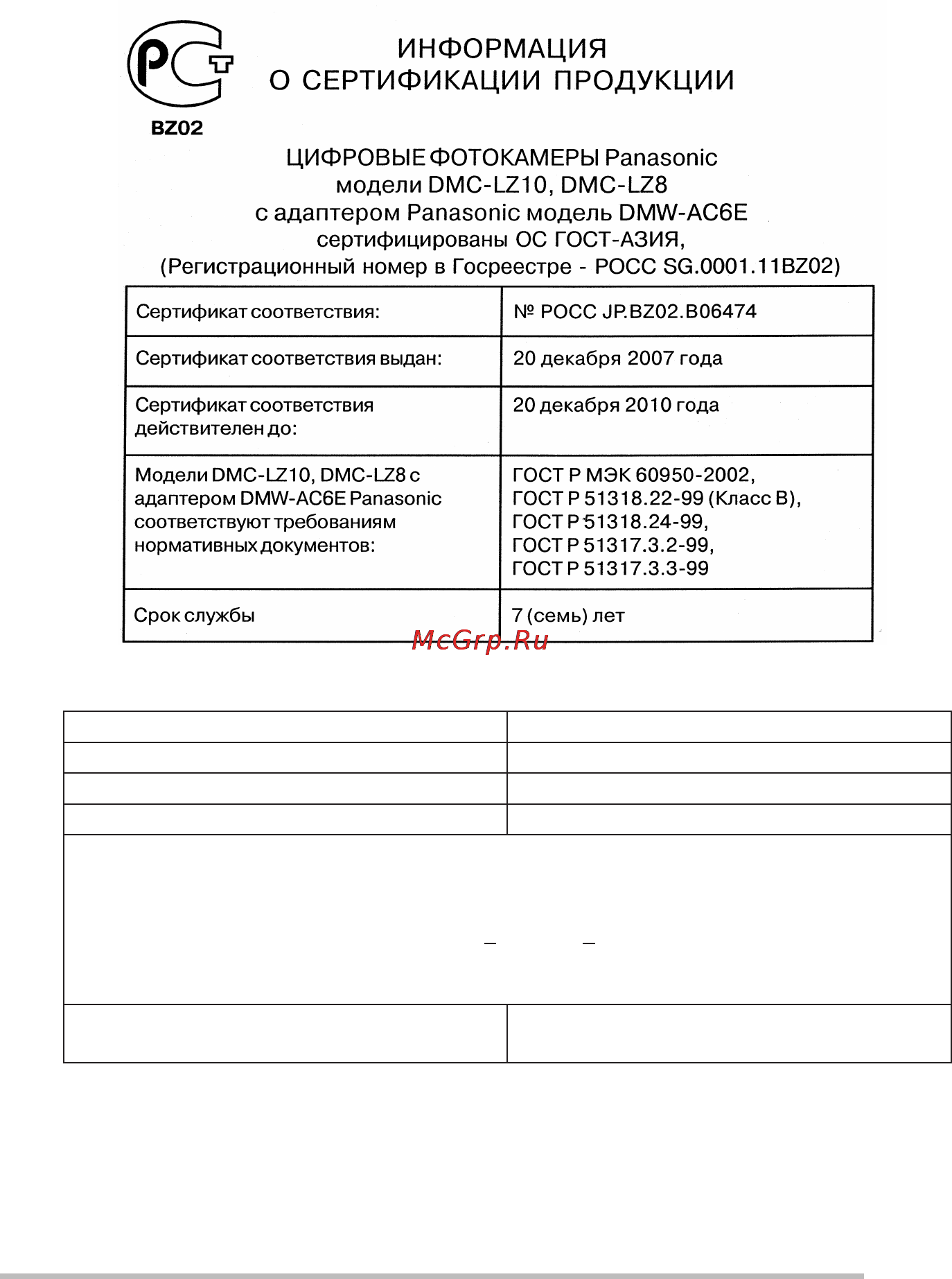 Panasonic DMC-LZ8EE9 Silver Инструкция по эксплуатации онлайн [131/132] 137172