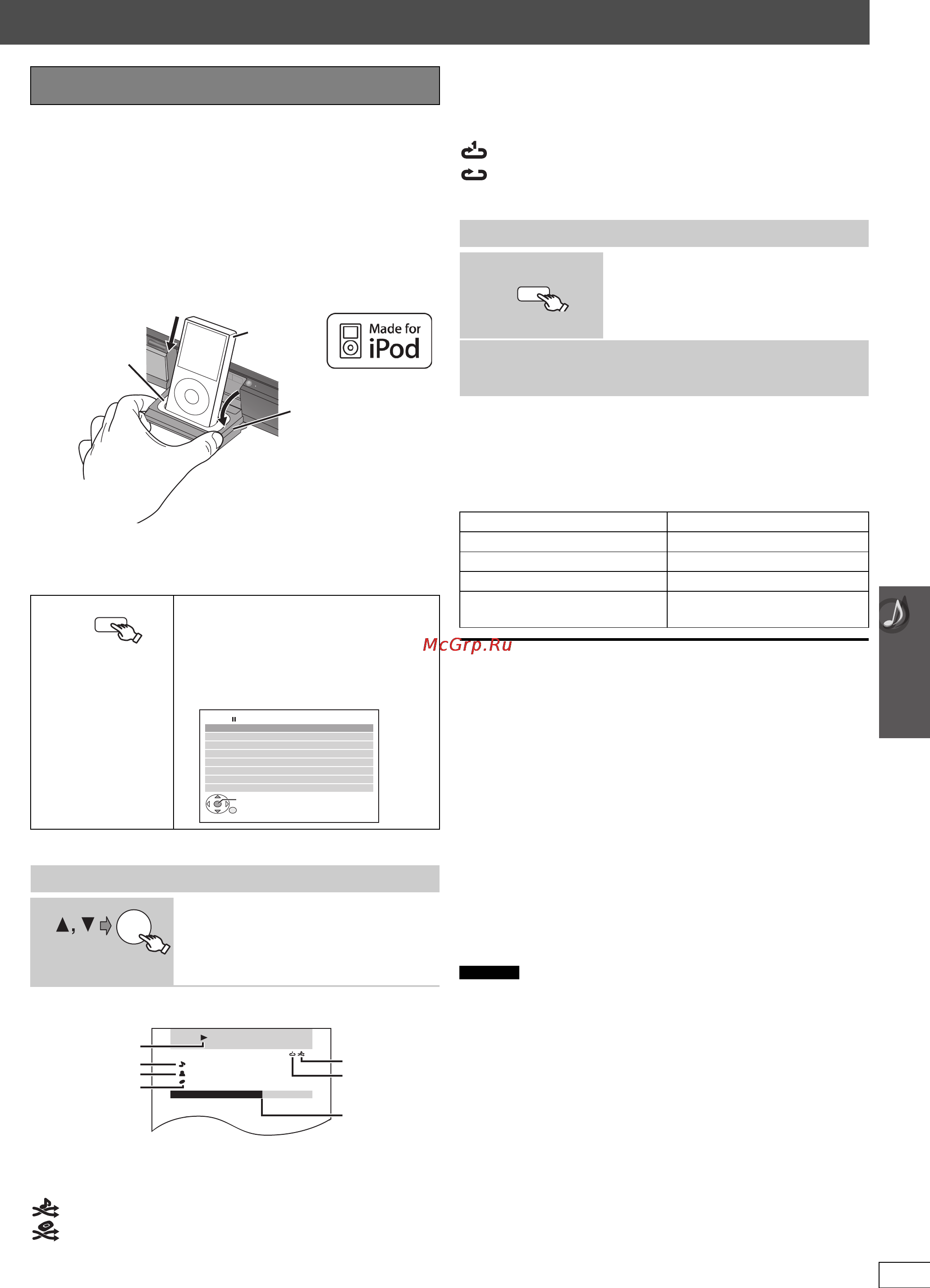 Panasonic SC-PT465 EE-K [73/80] Використання ipod