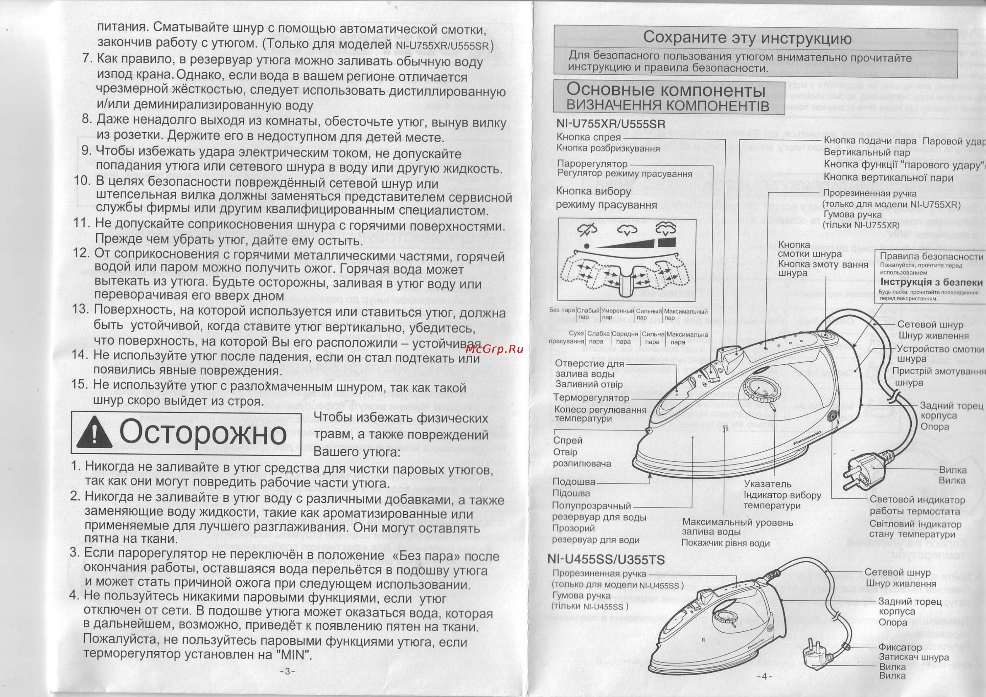 Panasonic NI-U755 XRGTQ [2/8] А осторожно