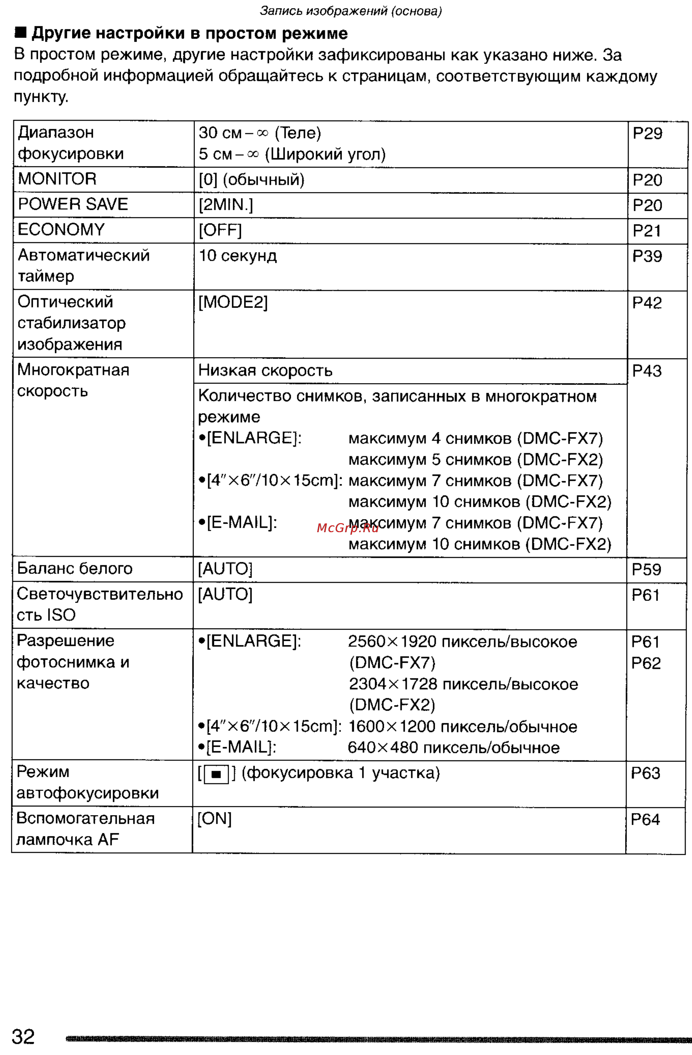 Panasonic DMC-FX7GC-S Инструкция по эксплуатации онлайн [32/154] 137476